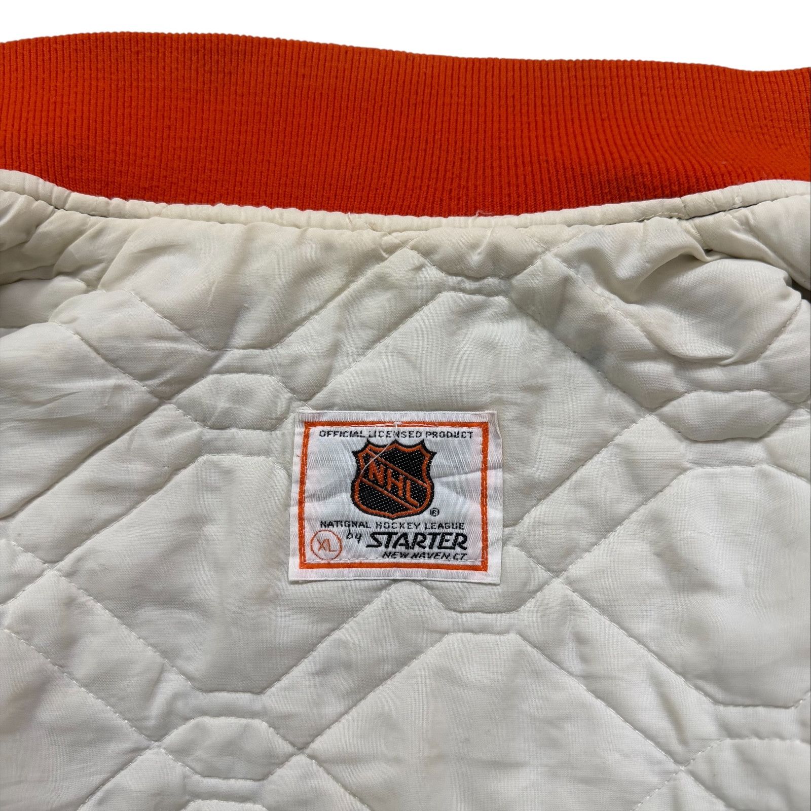 NHL VTG 90s PHILADELPHIA FLYERS STARTER SATIN JACKET BOMBER Size US XL / EU 56 / 4 - 7 Thumbnail