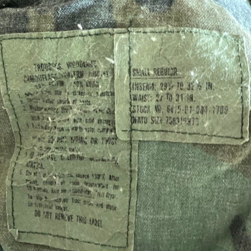 Vintage VINTAGE Military Army Combat Unisex Trousers Green Woodlands Camouflage Uniform Small R Size US 29 - 4 Thumbnail