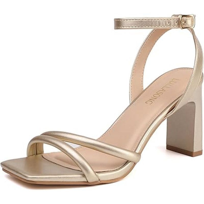 Other Lullasong Women's Size 10 Gold Open Toe 3.5" Heel Sandals Size US 10 / IT 40 - 1 Thumbnail