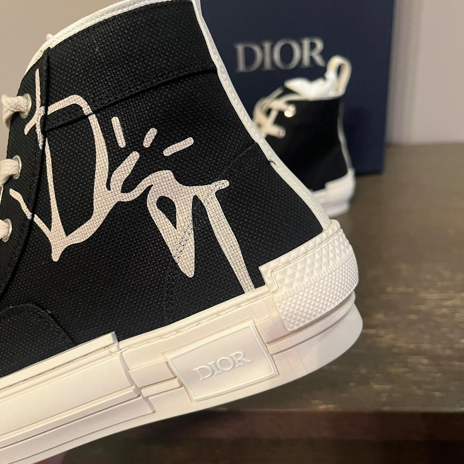 Dior × Travis Scott Cactus Jack B23 High Top Logo Sneakers in Black Size US 13 / EU 46 - 5 Thumbnail