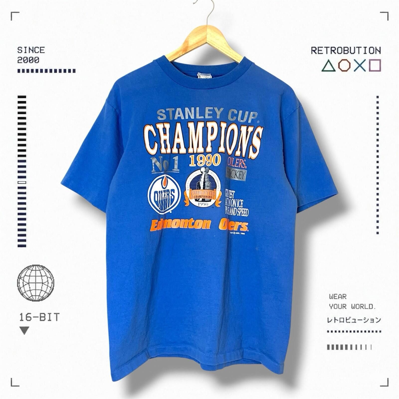 NFL Vintage 1990 Edmonton Oilers NHL Graphic Shirt Blue Size M Size US M / EU 48-50 / 2 - 1 Thumbnail