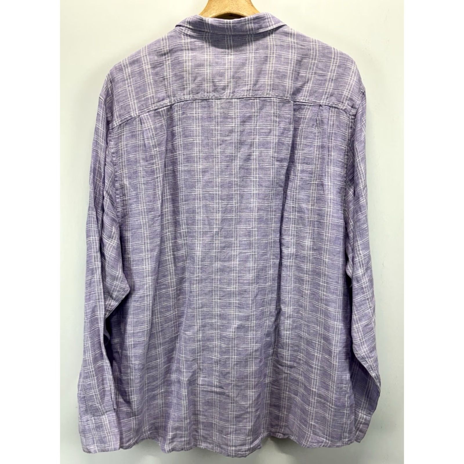 Tommy Bahama Tommy Bahama Linen Button-Up Shirt Men 2XL Purple Long Sleeve Regular Mens Size US XXL / EU 58 / 5 - 3 Thumbnail