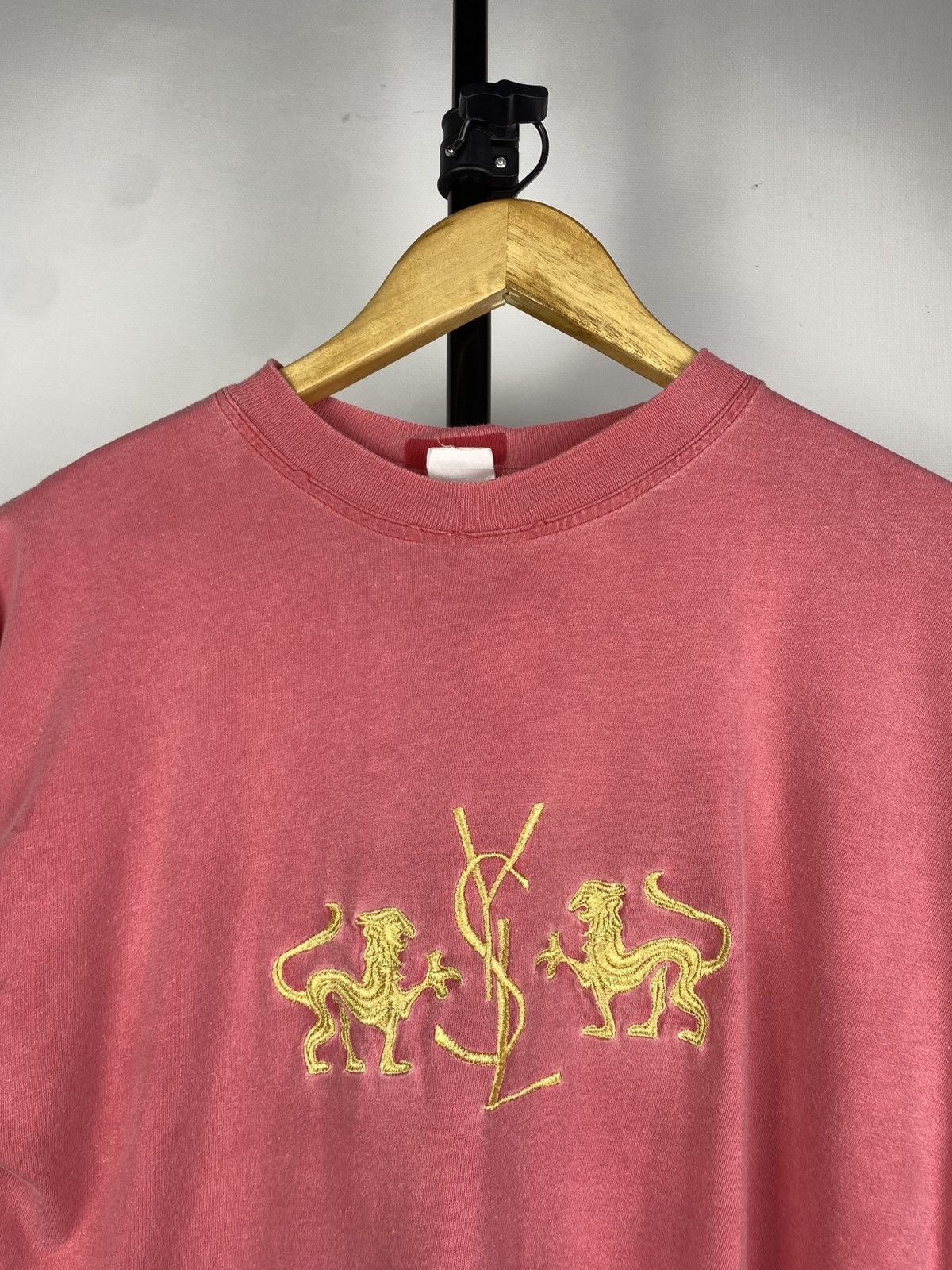 Vintage Vintage 90S Faded Yves Saint Laurent YSL Big LogoT Shirt Size US S / EU 44-46 / 1 - 4 Thumbnail
