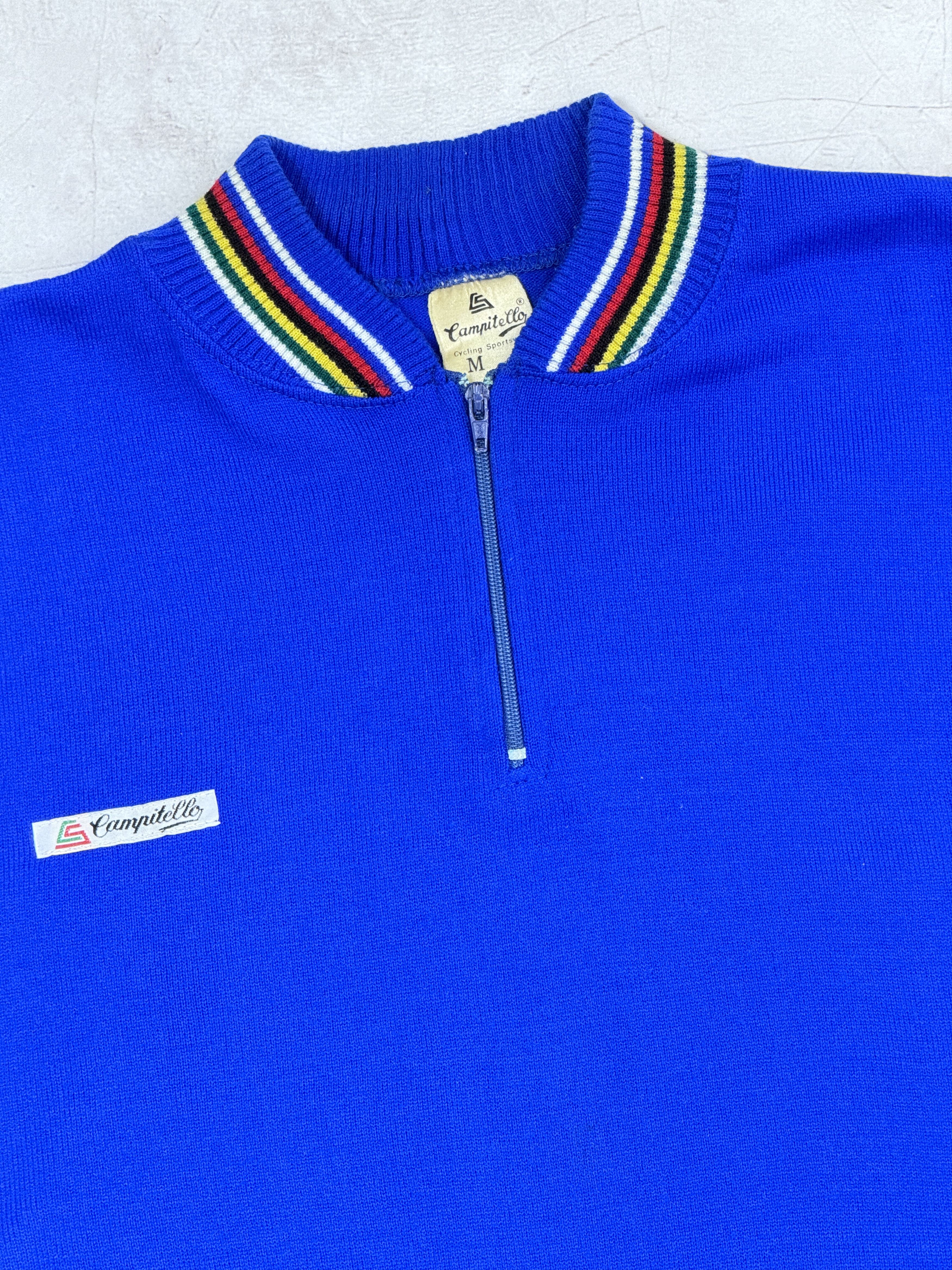 Vintage Vintage 70s Campitello Cycling Jersey UCI Rainbow Size US M / EU 48-50 / 2 - 5 Thumbnail