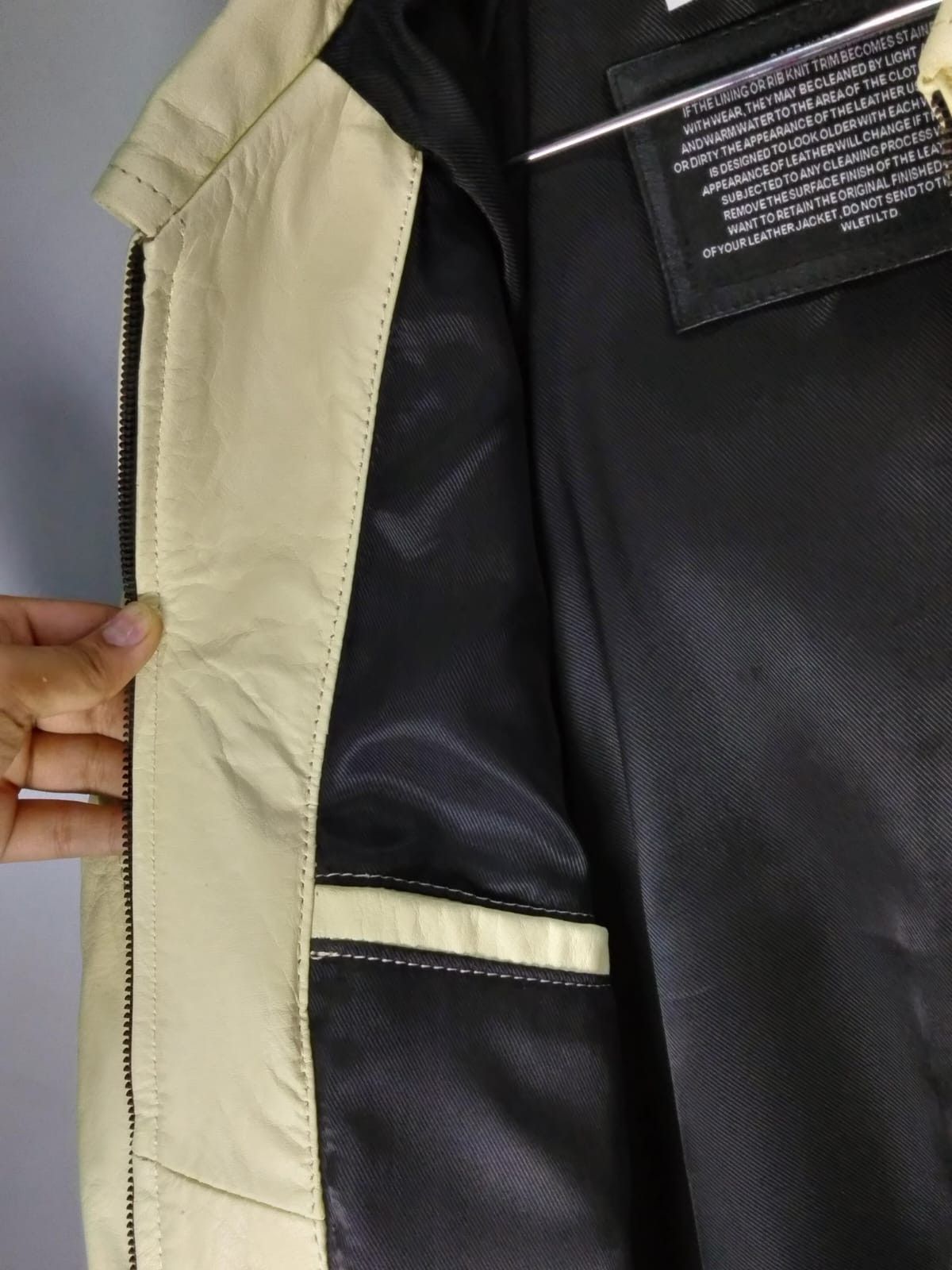 Vintage Wleti Original Beige Sheep Leather Jacket (Unisex) Size US M / EU 48-50 / 2 - 6 Thumbnail