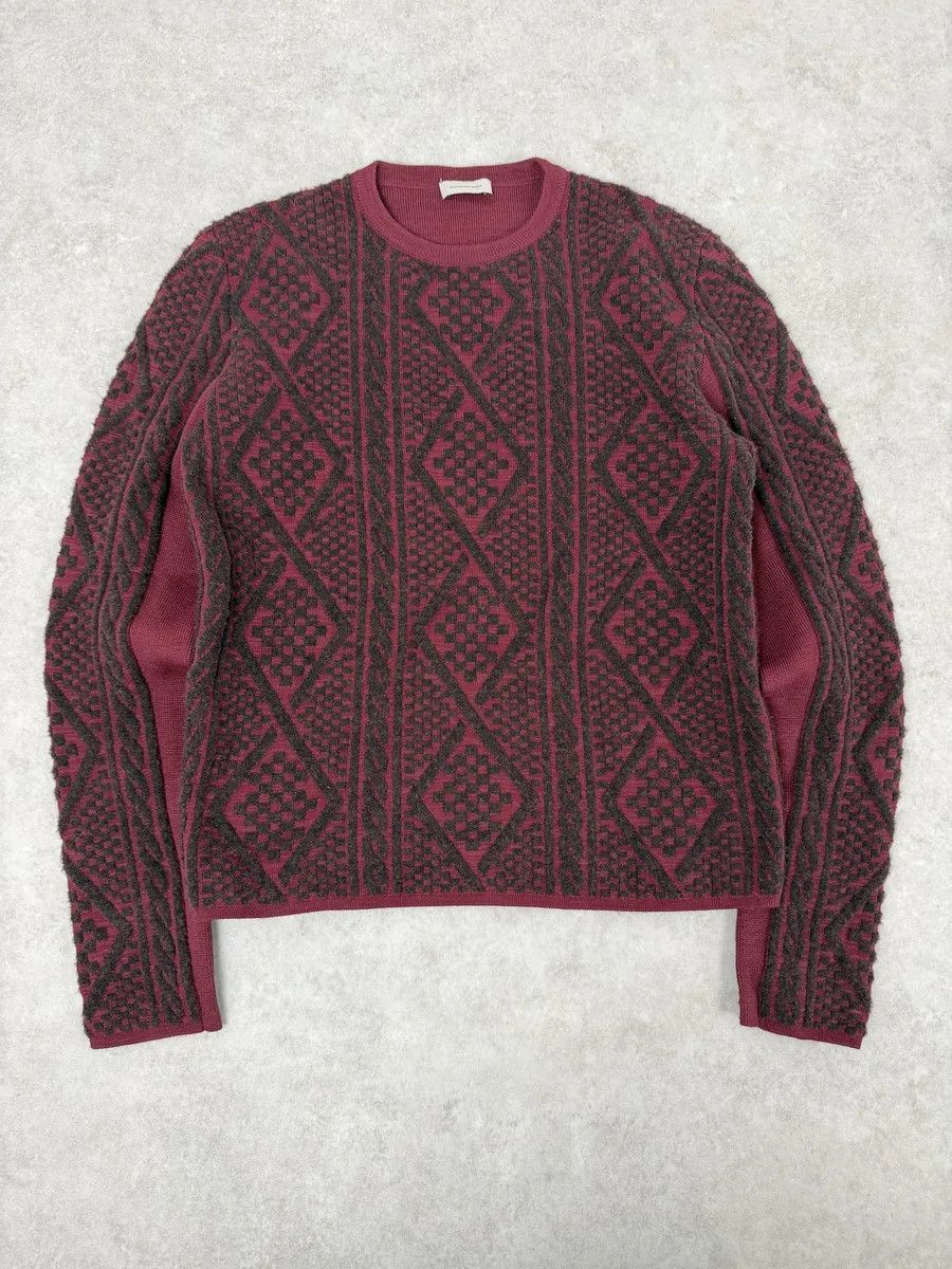 Balenciaga Red Two Tone Sweater
