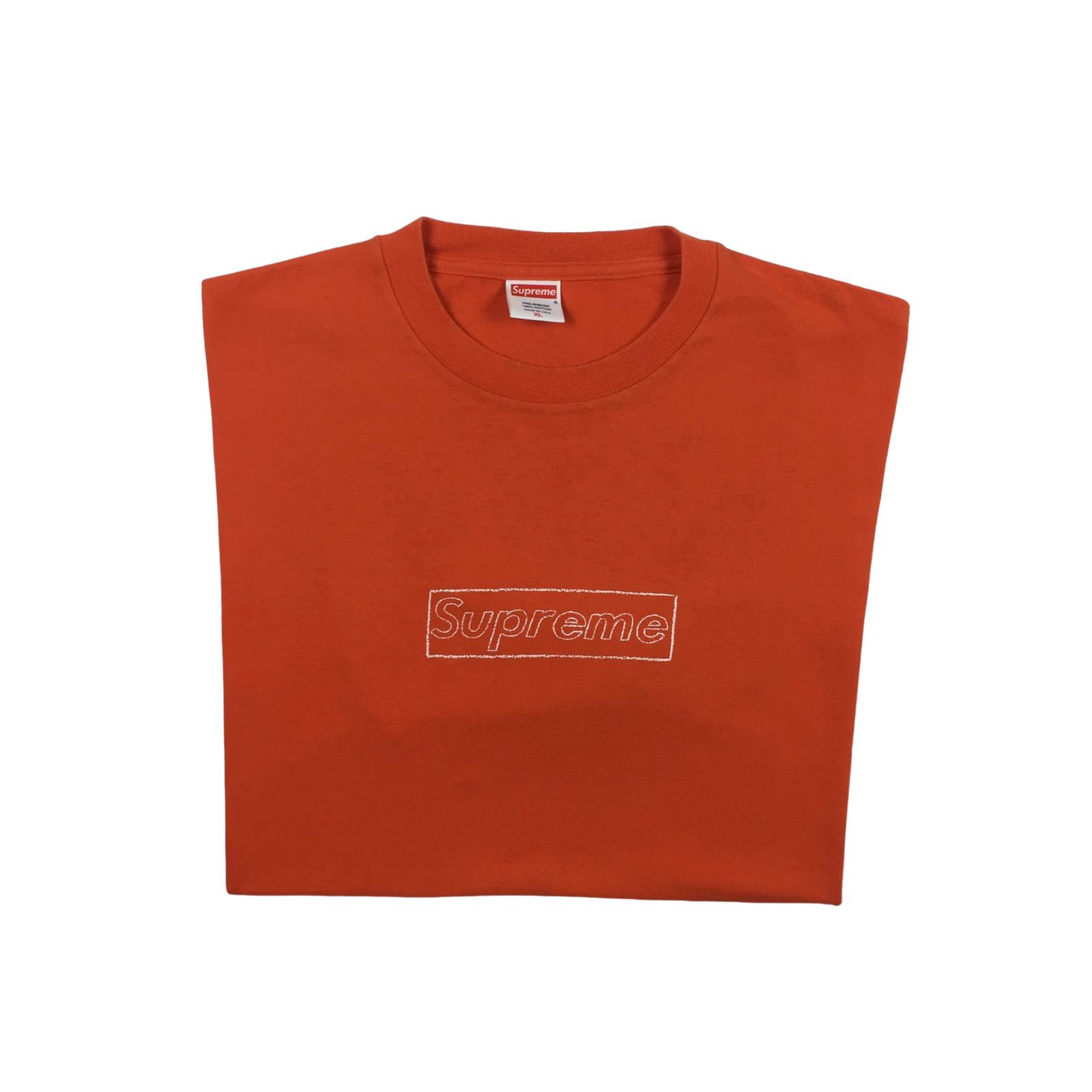 Supreme 2002 Supreme KAWS Orange Box Logo Tee Size US XL / EU 56 / 4 - 1 Thumbnail