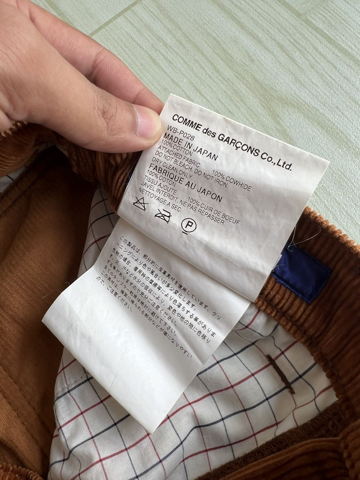 Carhartt × Junya Watanabe FW08 JW Hybrid Leather Pockets Corduroy Wide Baggy Pants Size US 31 - 10 Thumbnail