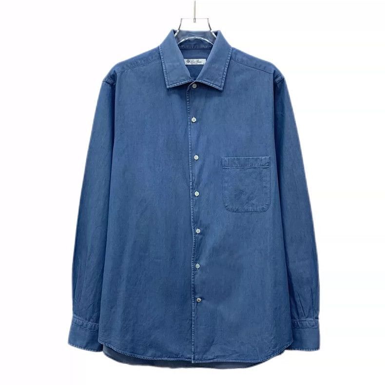 Loro Piana Blue Cotton Long Sleeve Shirt-