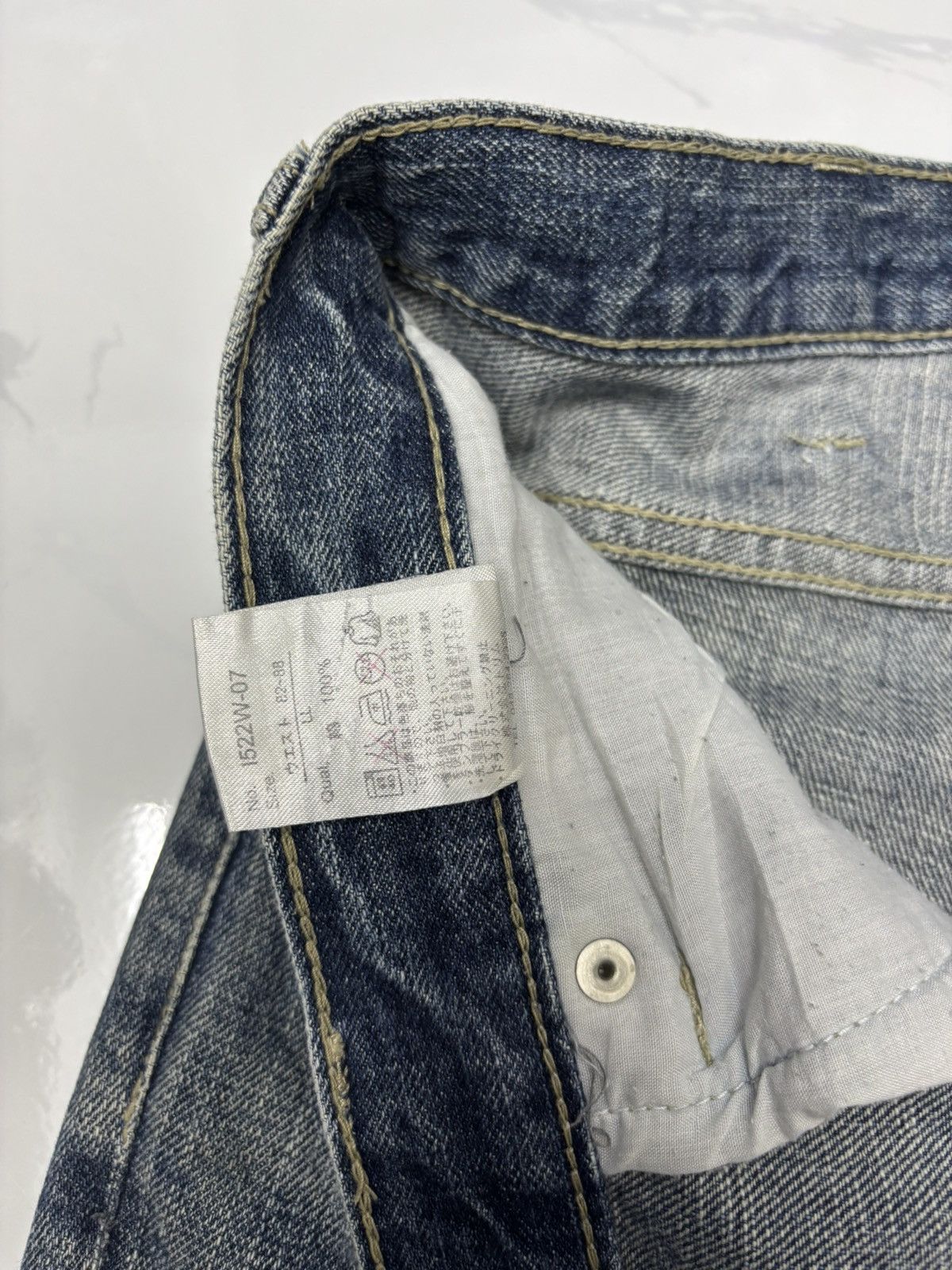 Le Grande Bleu (L.G.B.) Vintage Japanese Denim Lab Distressed Denim Loose Baggy Jean Size US 34 / EU 50 - 11 Thumbnail