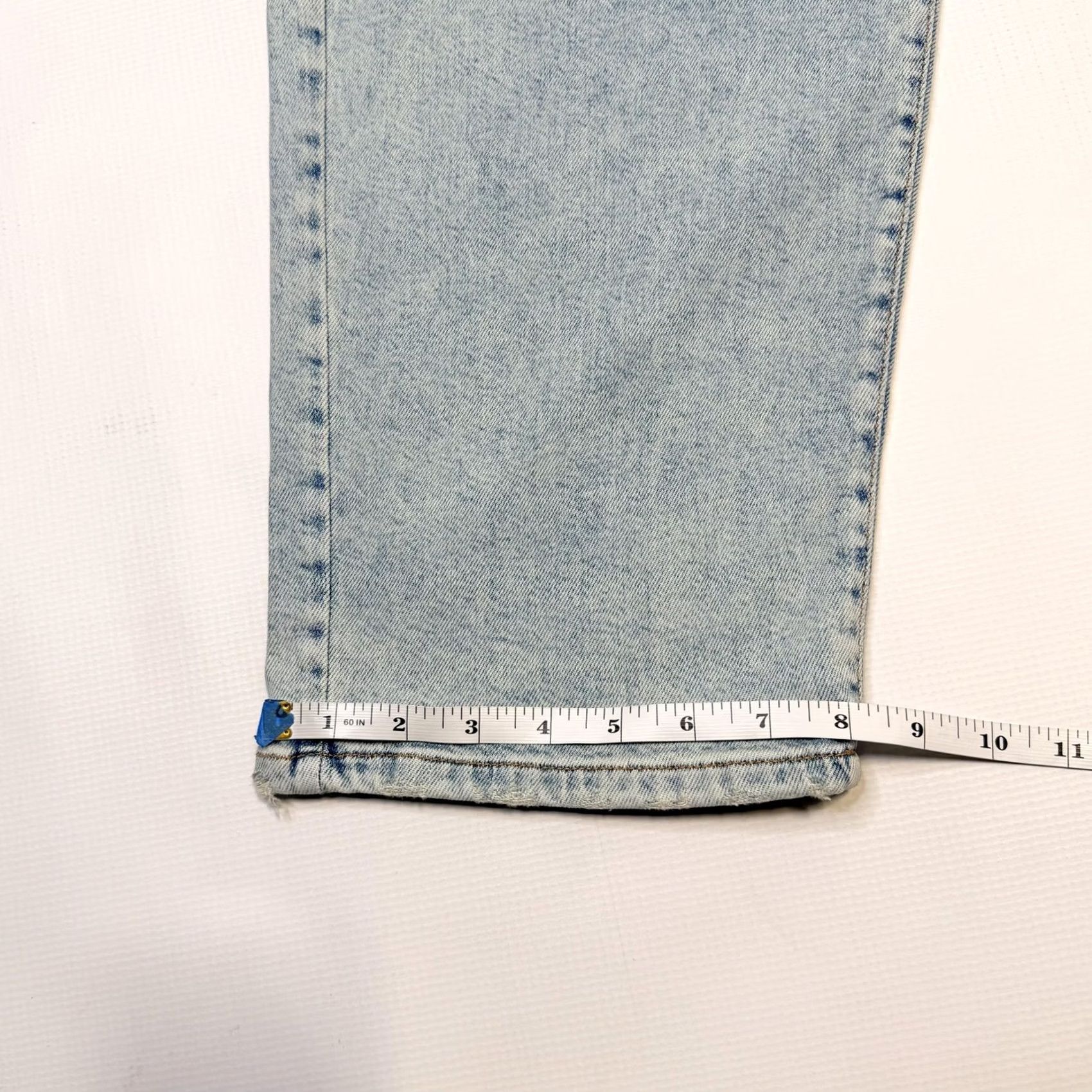 Good American Good American Jeans Womens 2 Light Wash 90s Loose Low Rise Drawstring Belted Pockets Zip Fly Straight 32in Inseam Size 26" / US 2 / IT 38 - 5 Thumbnail