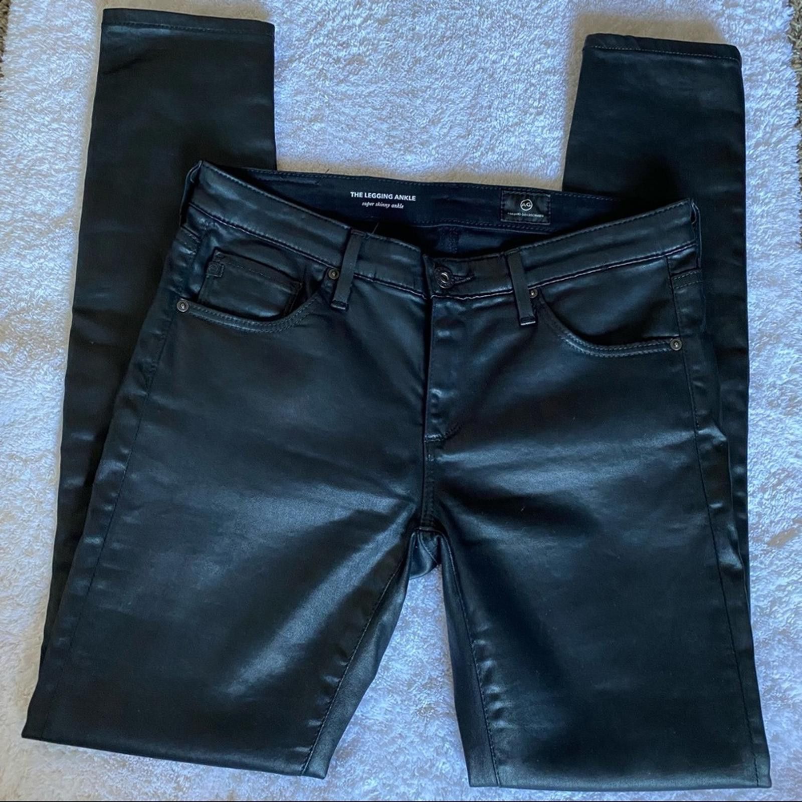 AG Adriano Goldschmied Adriano Goldschmied ‘The Legging’ Ankle Black Coated Jeans Size 26" / US 2 / IT 38 - 2 Thumbnail