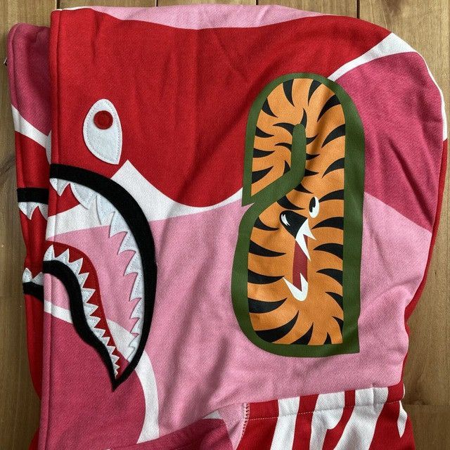 Bape BAPE Double Shark Full Zip Hoodie MEGA ABC CAMO Pink APE Size US XL / EU 56 / 4 - 5 Thumbnail