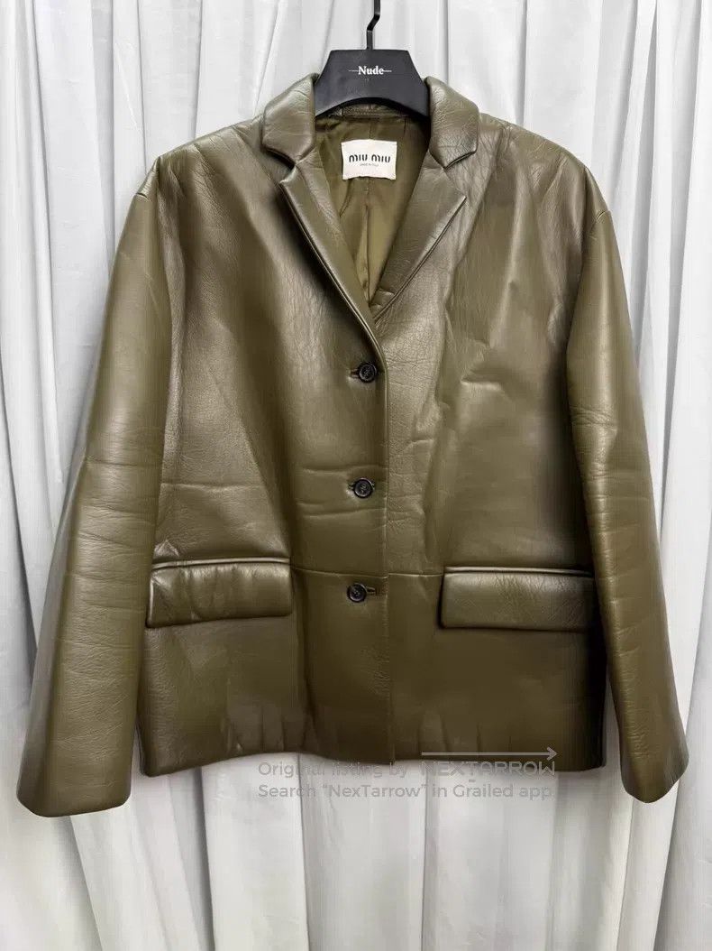 Miu Miu Miu Miu Leather Blazer Jacket Size US XS / EU 42 / 0 - 1 Thumbnail