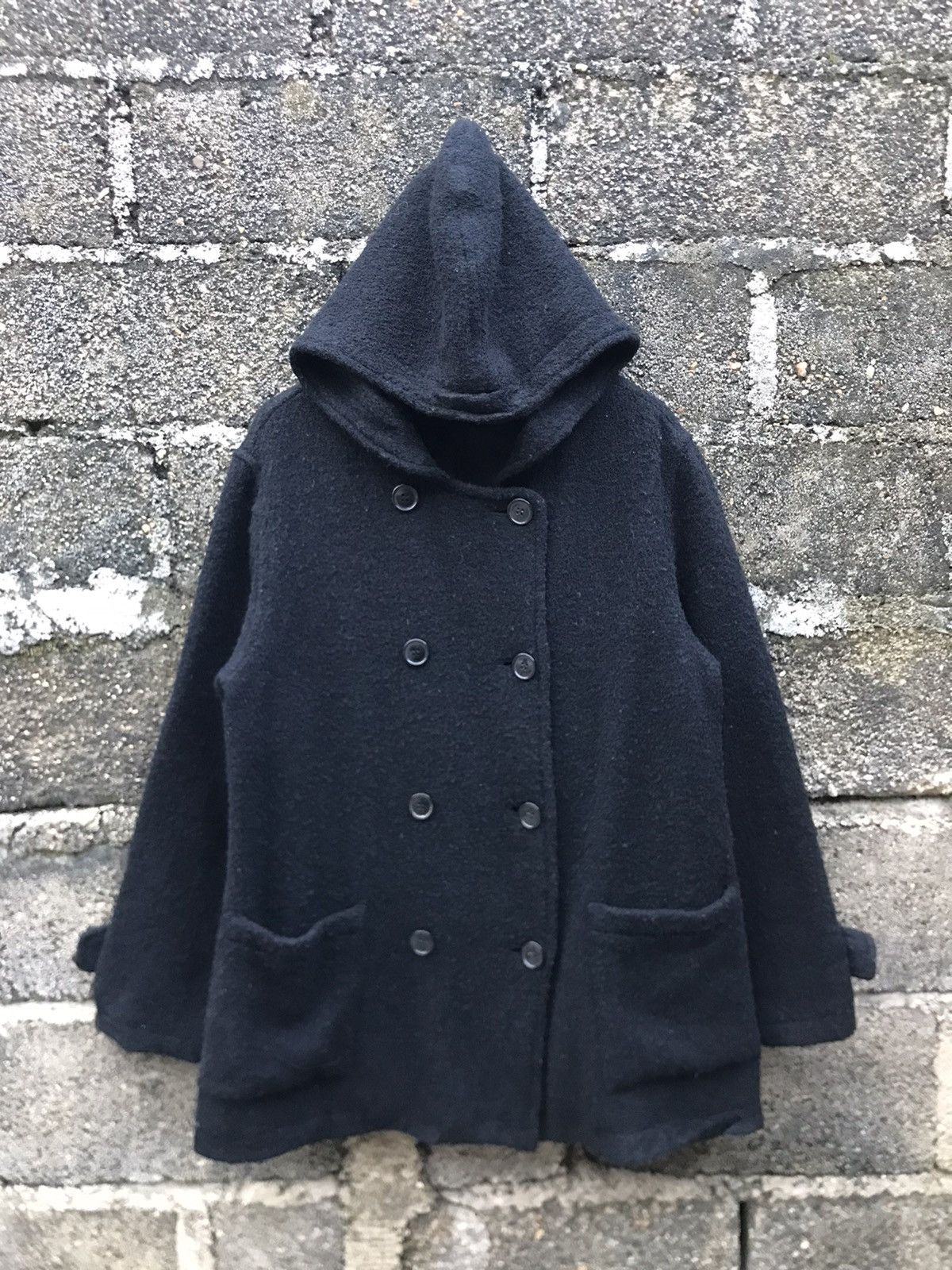 Japanese Brand × Vintage ⚡️ Vintage Do! Family Co Hooded Wool Double Breast Jacket Size US M / EU 48-50 / 2 - 1 Thumbnail