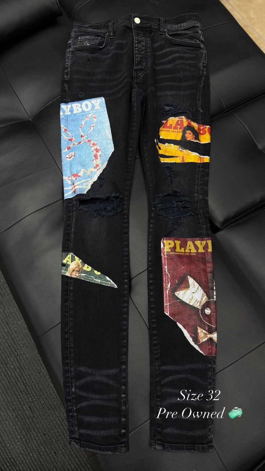 AMIRI プレイボーイロゴ デニム Buy Amiri x Playboy Magazine Jean 'Blue' - MDS081 489 BLUE