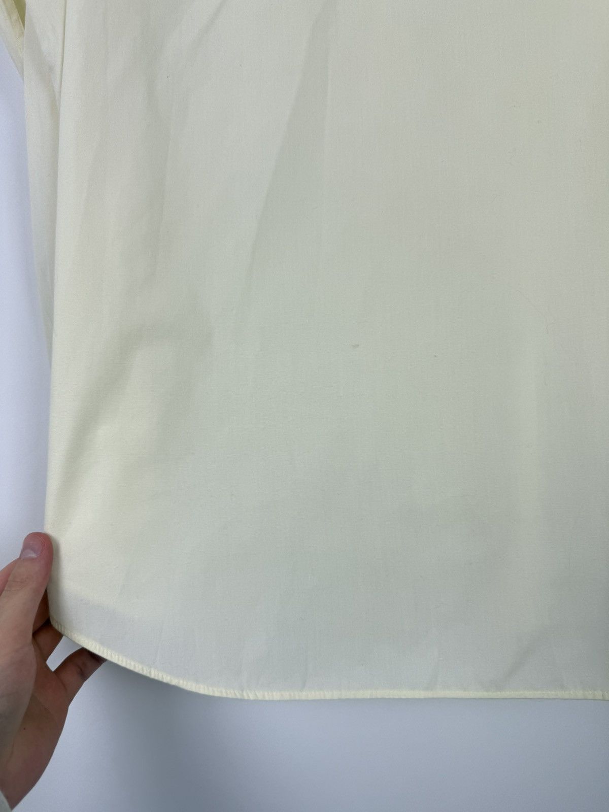 Yves Saint Laurent 1990’s Vintage YSL Mini Logo Light Yellow Button Up Shirt Size US M / EU 48-50 / 2 - 9 Thumbnail