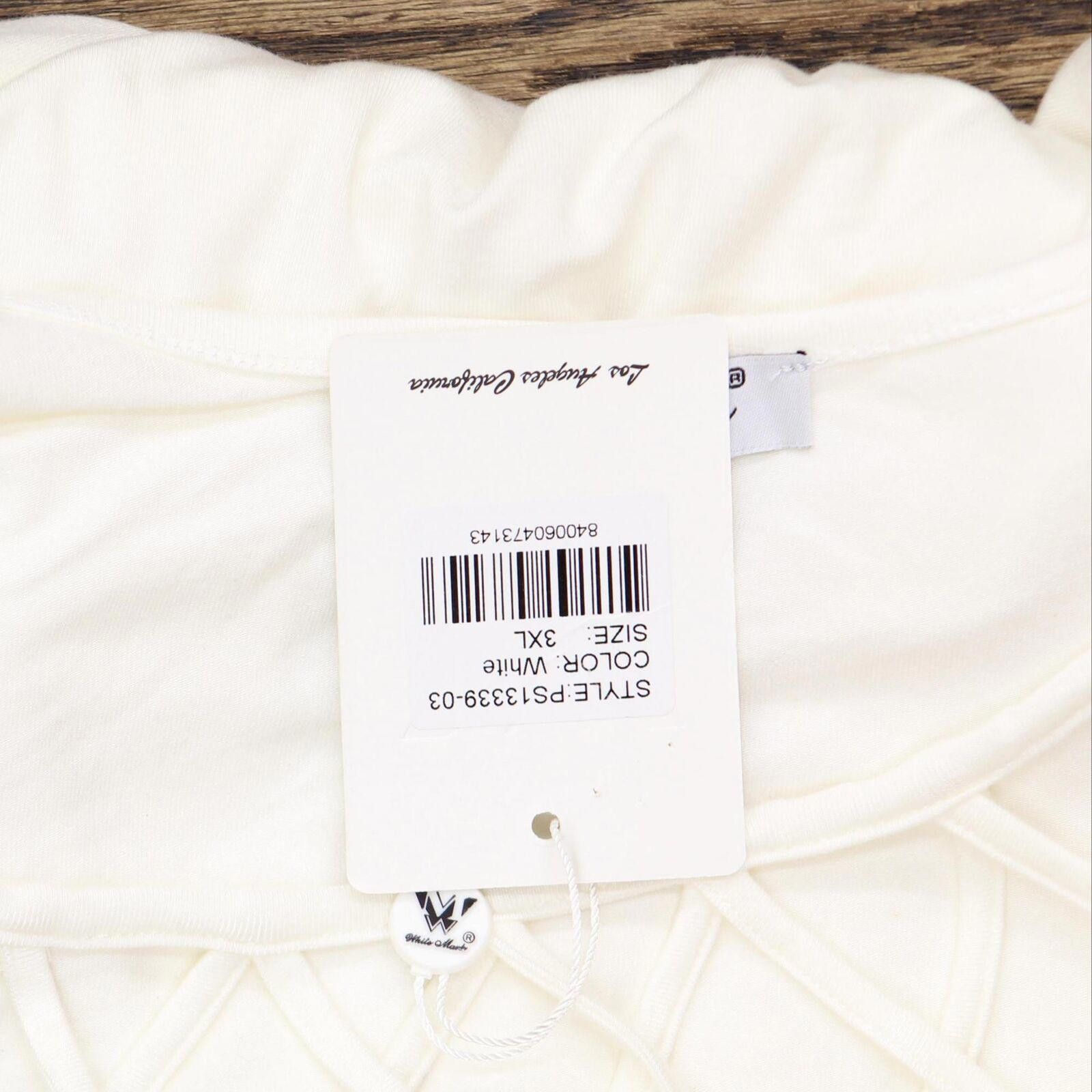 White Mark NWT White Mark Size 3/4 Sleeve Swing Dress PS13339 3X White Size 3XL / US 20-22 - 3 Thumbnail