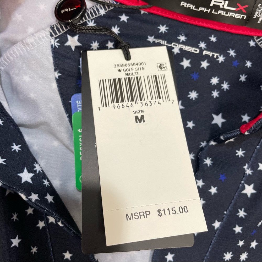 Ralph Lauren NWT New $115 RLX Ralph Lauren Navy Nigh Stars Airflow V-Nec Size M / US 6-8 / IT 42-44 - 7 Thumbnail