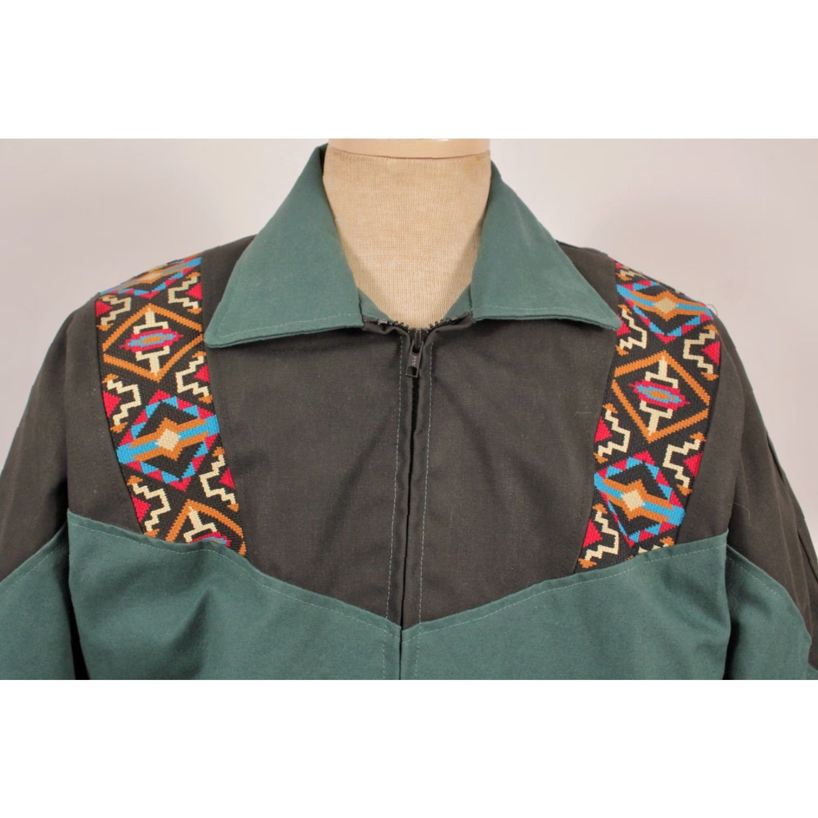 Vintage VTG David James Jacket 90s Cotton Green Tapestry Pattern Work Jacket S/M Mens Size US S / EU 44-46 / 1 - 2 Thumbnail