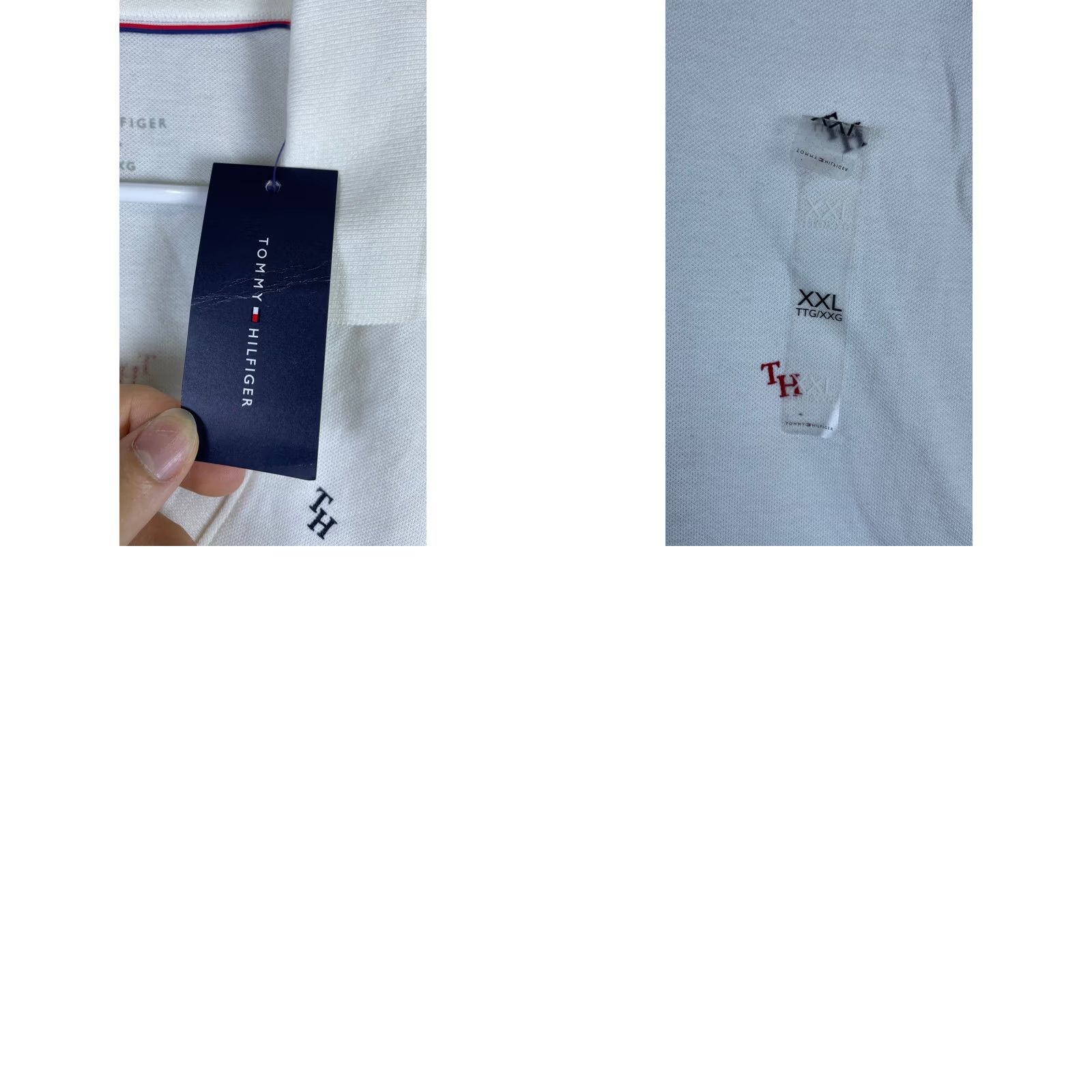 Tommy Hilfiger Tommy Hilfiger Polo Shirt Women XXL White New Monogram V-Neck Short Sleeve Pique Size XXL / US 16-18 / IT 52-54 - 8 Thumbnail