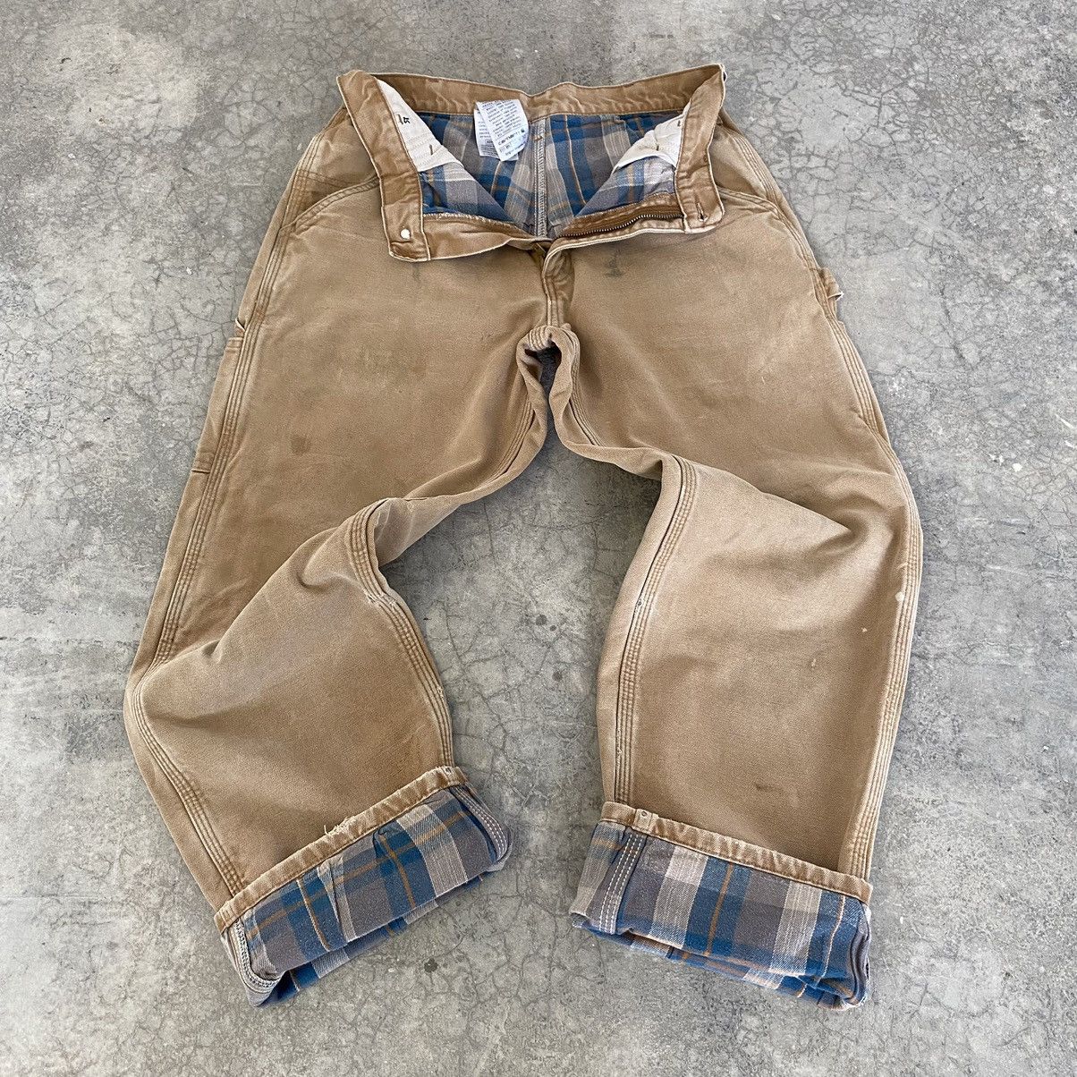Carhartt Vintage Carhartt Blanket Lined Faded Dirty Carpenter Pants Size US 31 - 1 Thumbnail