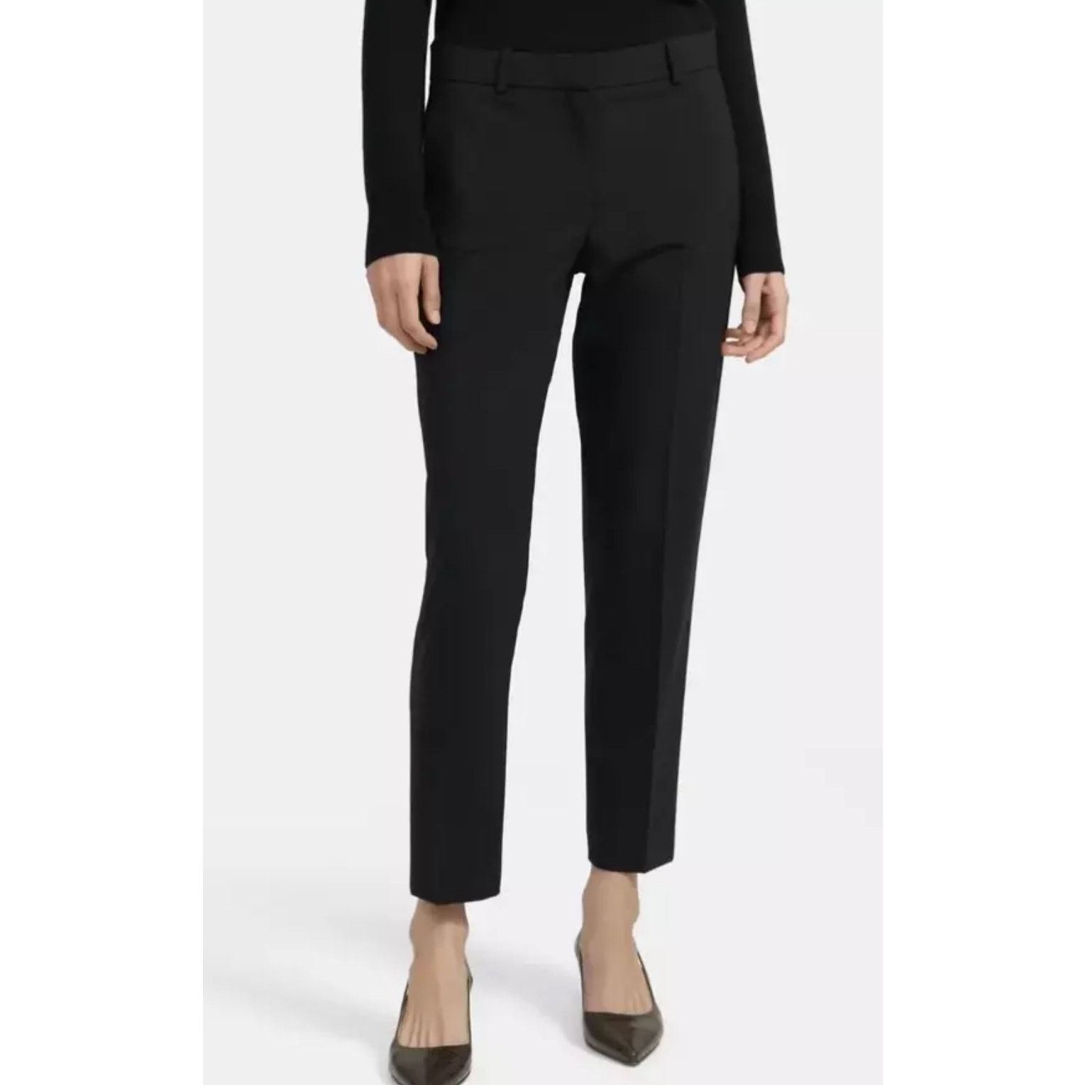 Theory Theory Black Testra 2B Straight Leg Wool Blend Trouser 8 Size 30" / US 8 / IT 44 - 1 Thumbnail