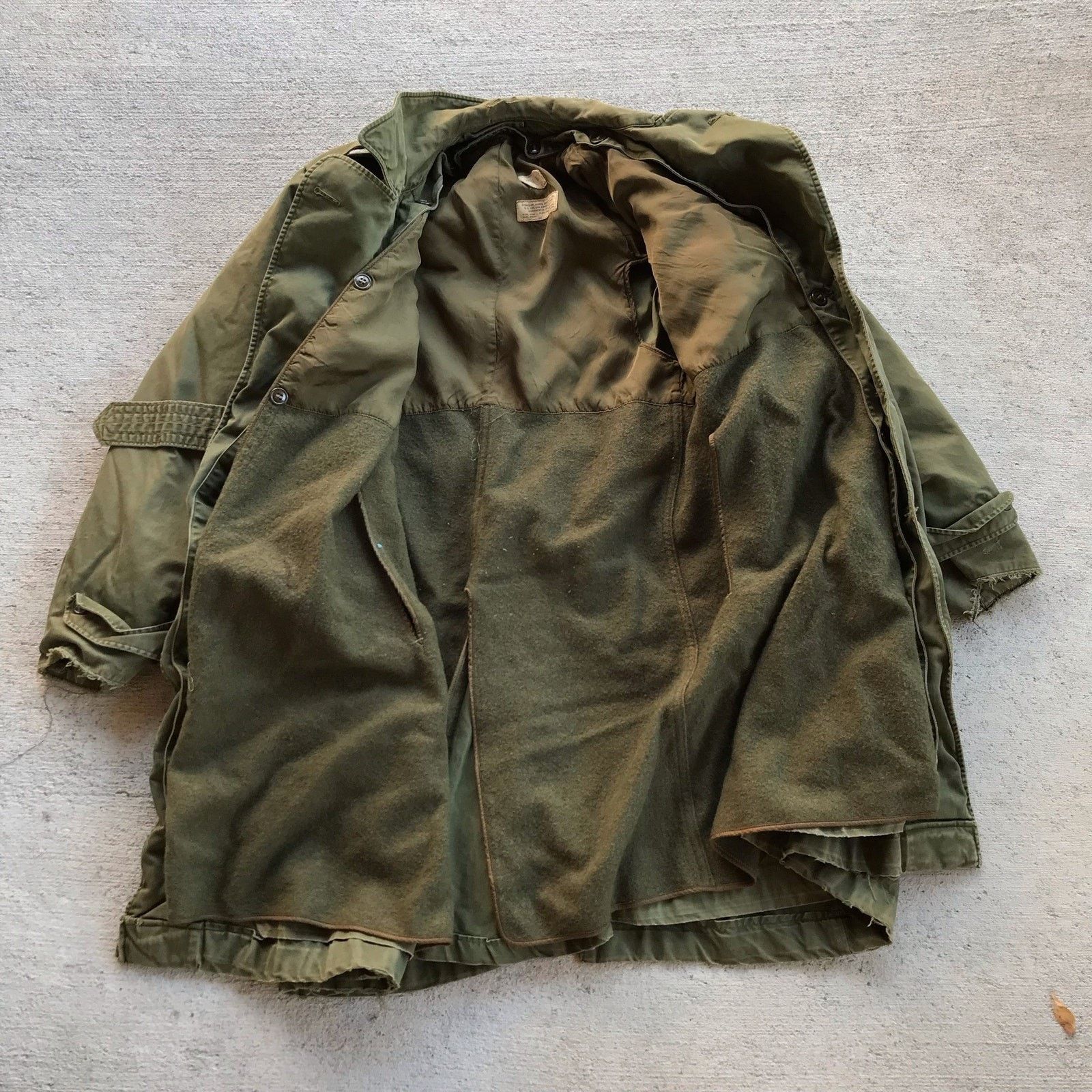 Vintage 50's Korean War Green Trench Overcoat w/ Removable Wool Size US S / EU 44-46 / 1 - 9 Thumbnail