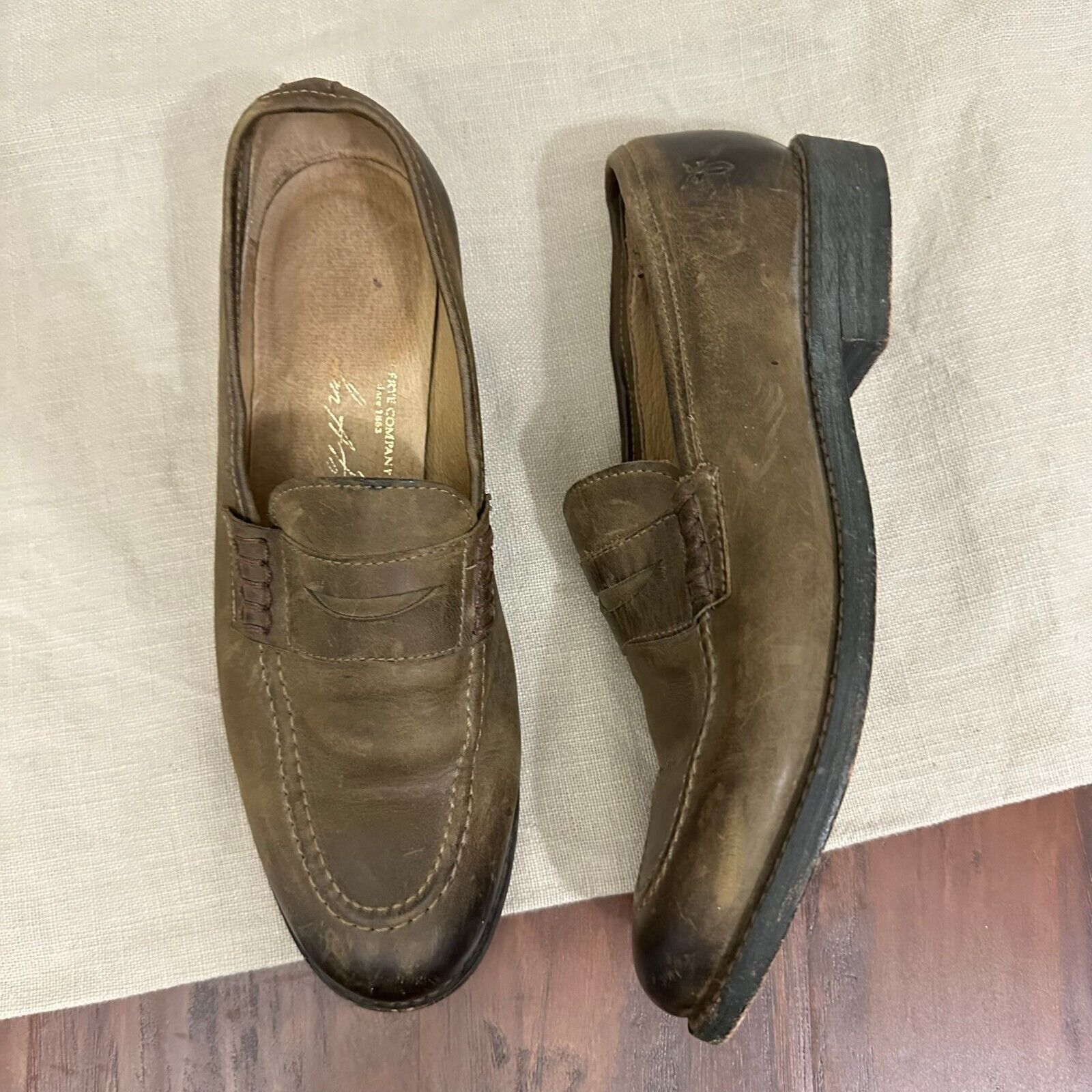 Frye FRYE John Addison Penny Loafers Leather Slip On Shoes Size US 8 / EU 41 - 2 Thumbnail