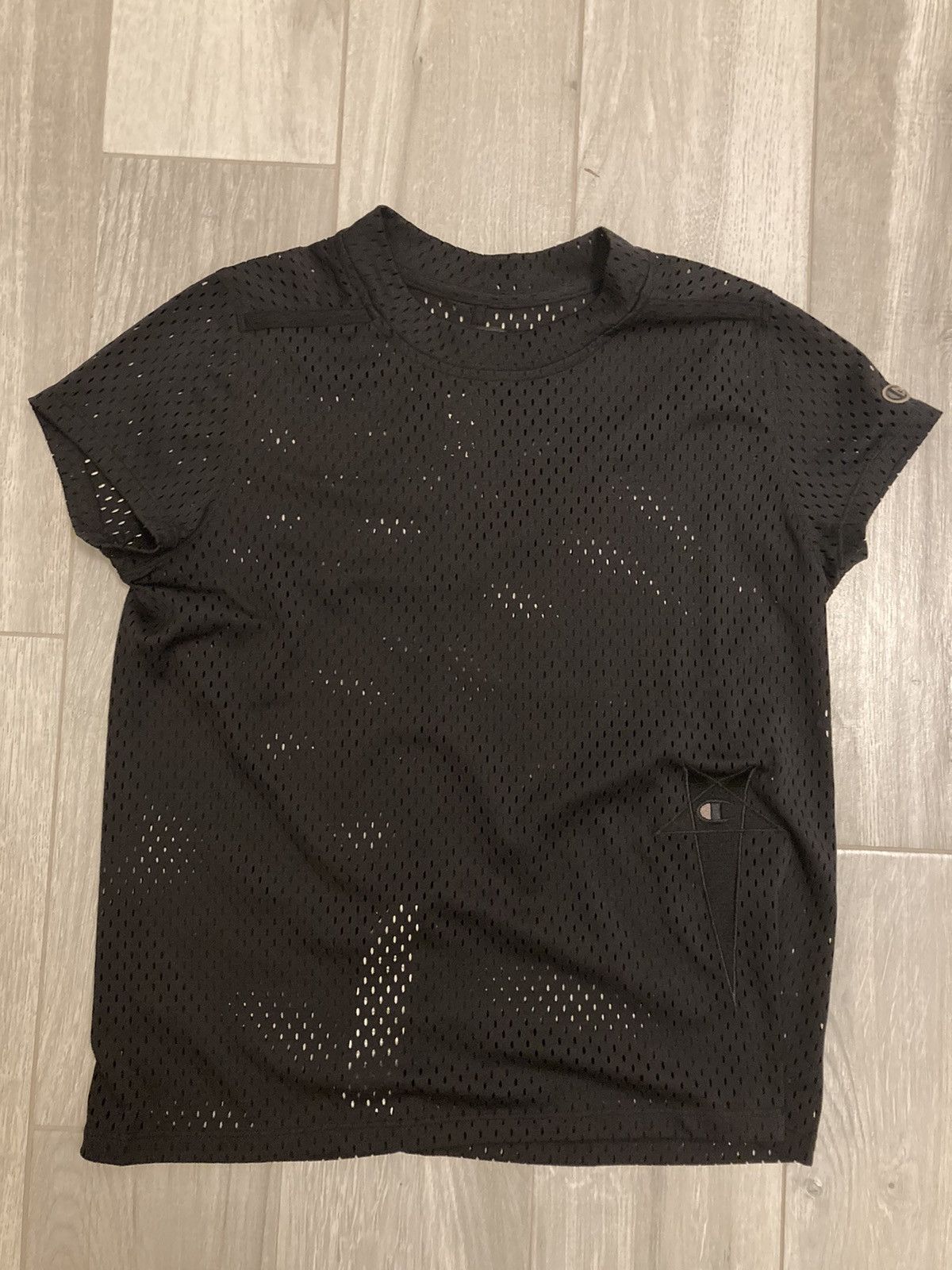 image of • Rick Owens X Champion Ss20 Perforated Tee • in Black, Men's (Size Large)