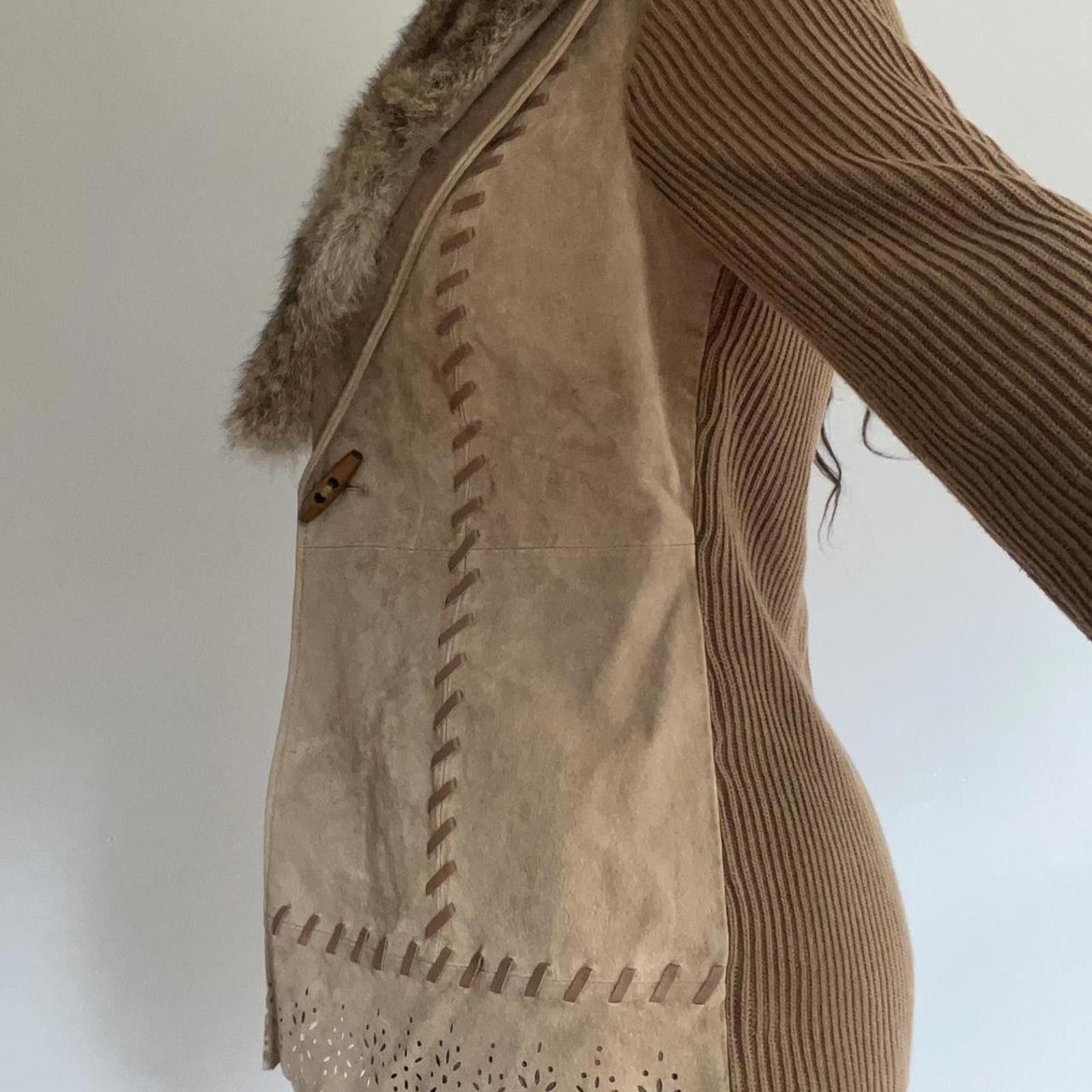 Other Beautiful genuine leather suede knit coat REAL FUR Size S / US 4 / IT 40 - 3 Thumbnail