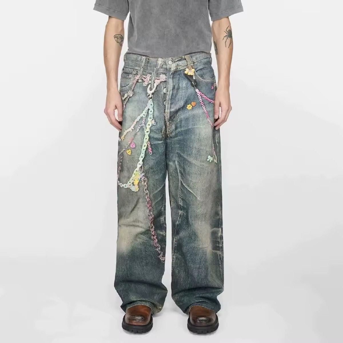 Japanese Brand Graphic printed denim Size US 30 / EU 46 - 1 Thumbnail