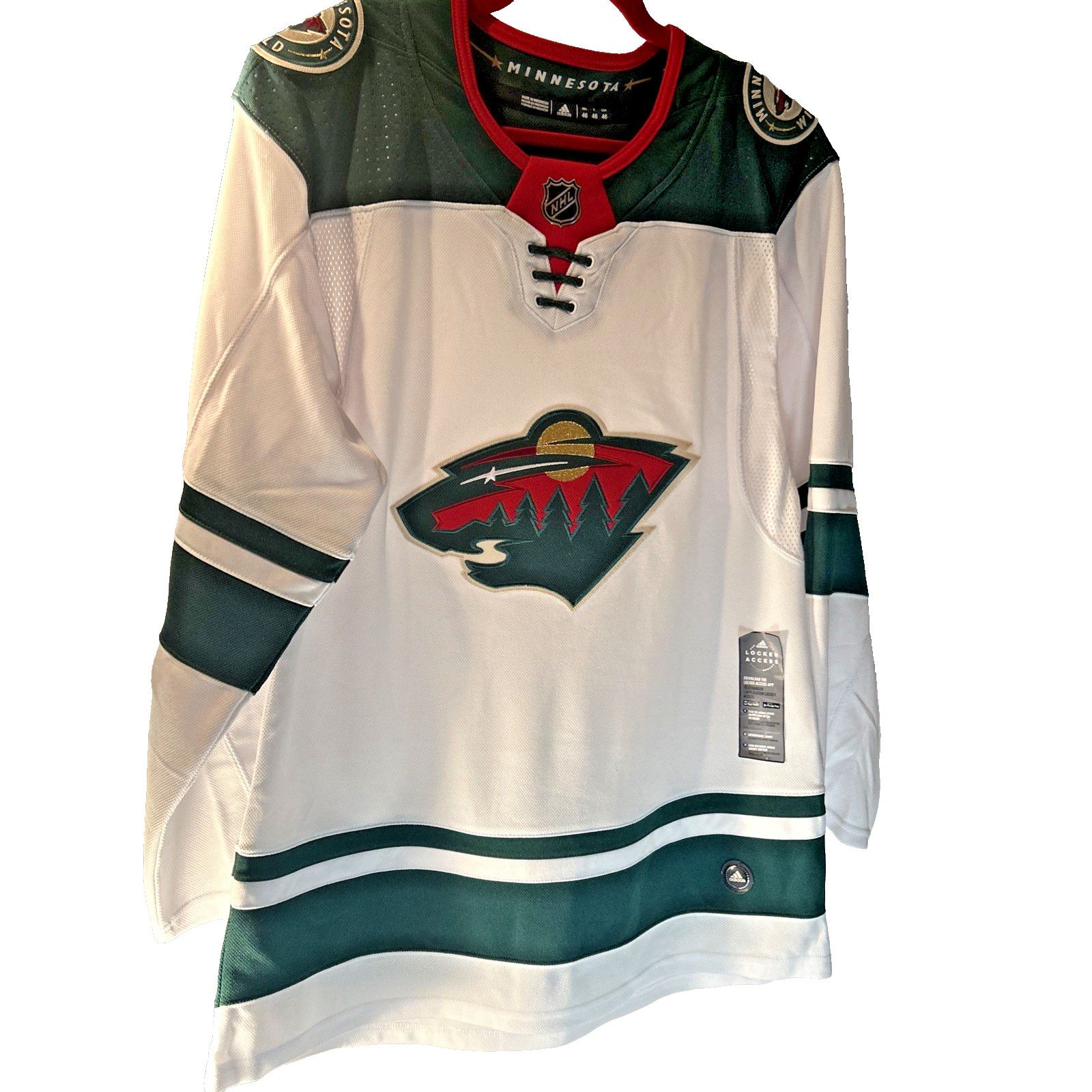 Adidas Adidas Minnesota Wild Climalite Jersey Size 46 Fight Strap Size US M / EU 48-50 / 2 - 1 Thumbnail