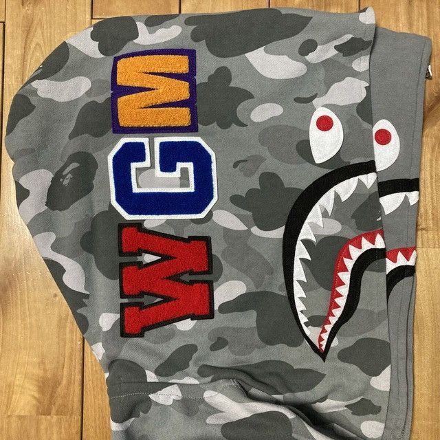 Bape BAPE Double Shark Full Zip Hoodie Gray Camo a bathing ape Size US XXL / EU 58 / 5 - 3 Thumbnail