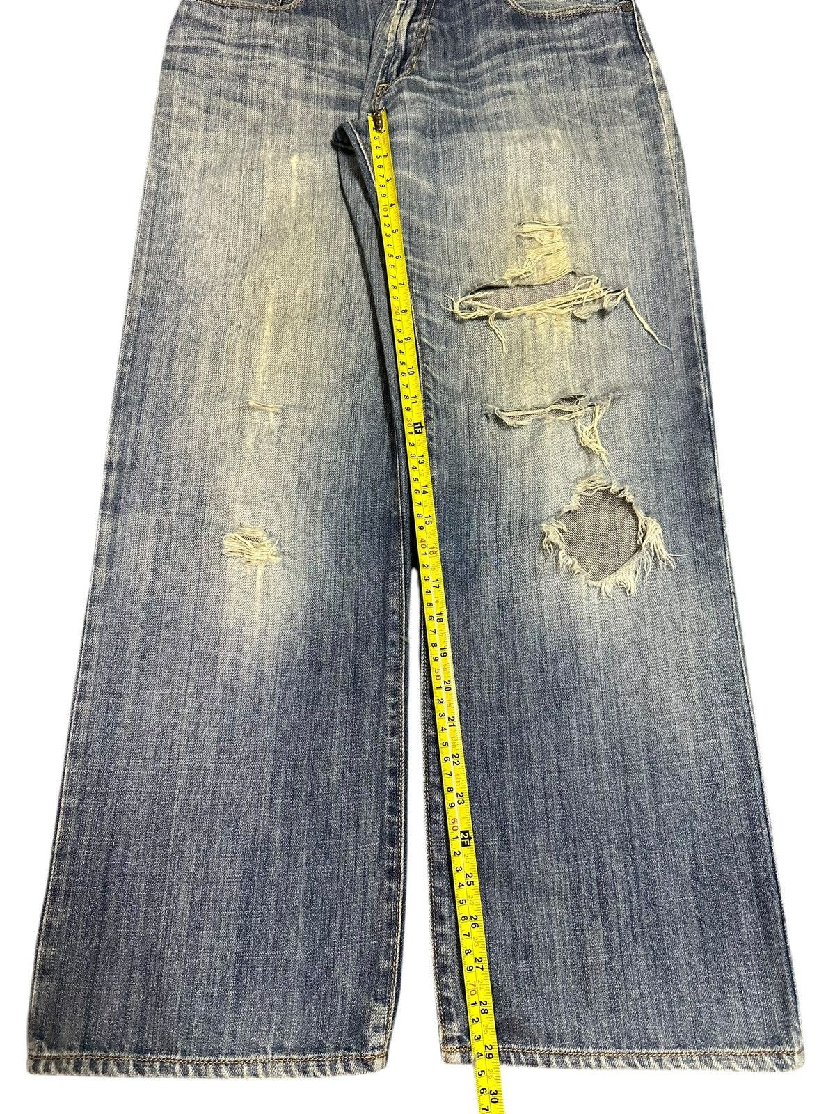 Gap Vintage Gap Blue Faded Wash Distressed Style Baggy Jeans Size US 32 / EU 48 - 13 Thumbnail