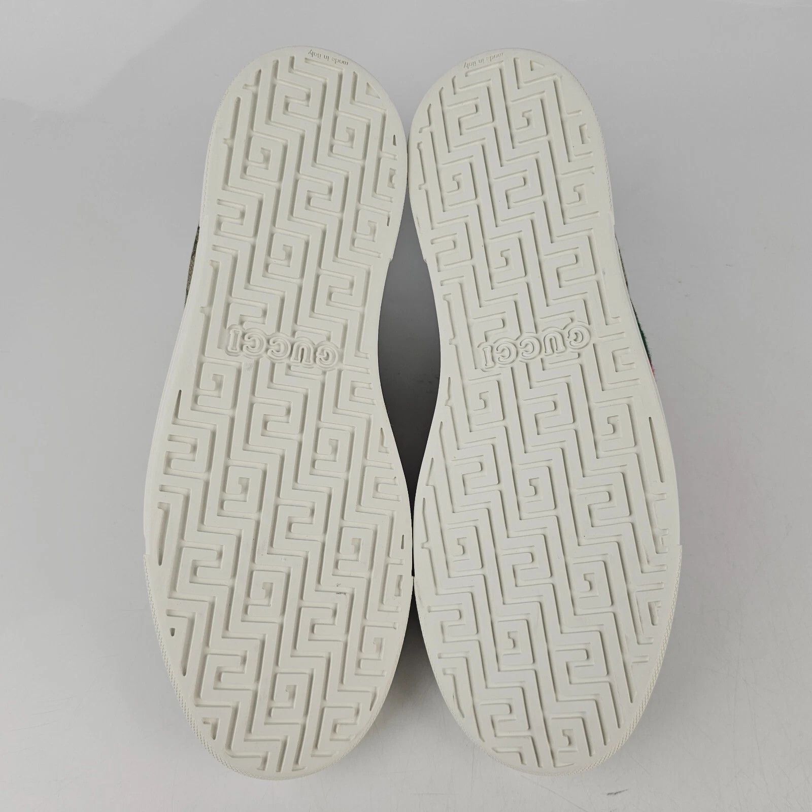 GUCCI Ace Men's GG Canvas Ebony/Beige/Green Sneakers New