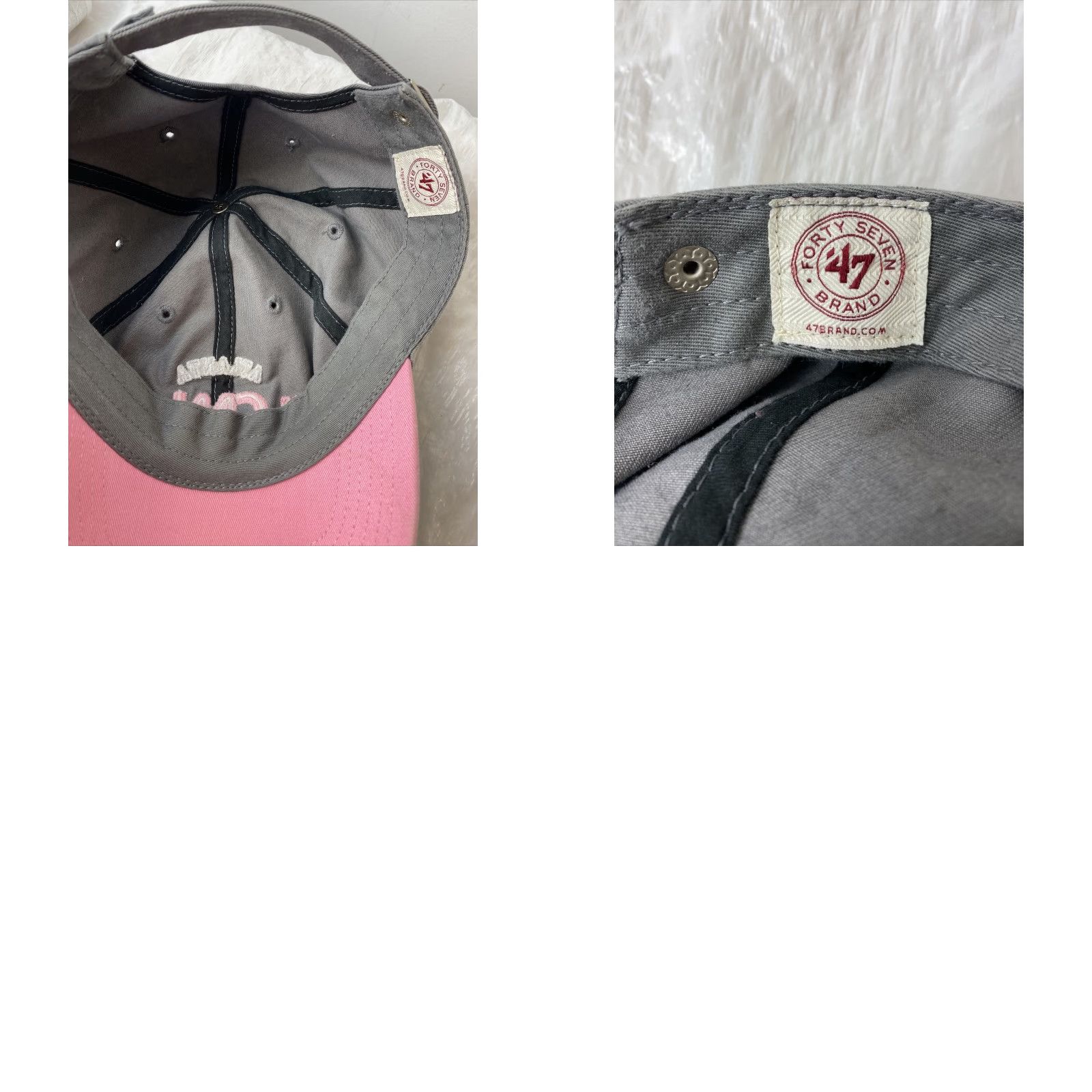 Pinko VINTAGE 47’ Brand Baseball Cap CNN Atlanta Gray Hat One Size Adjustable Pink Embroidery Adults Mens Womens Unisex Cap Size ONE SIZE - 8 Thumbnail