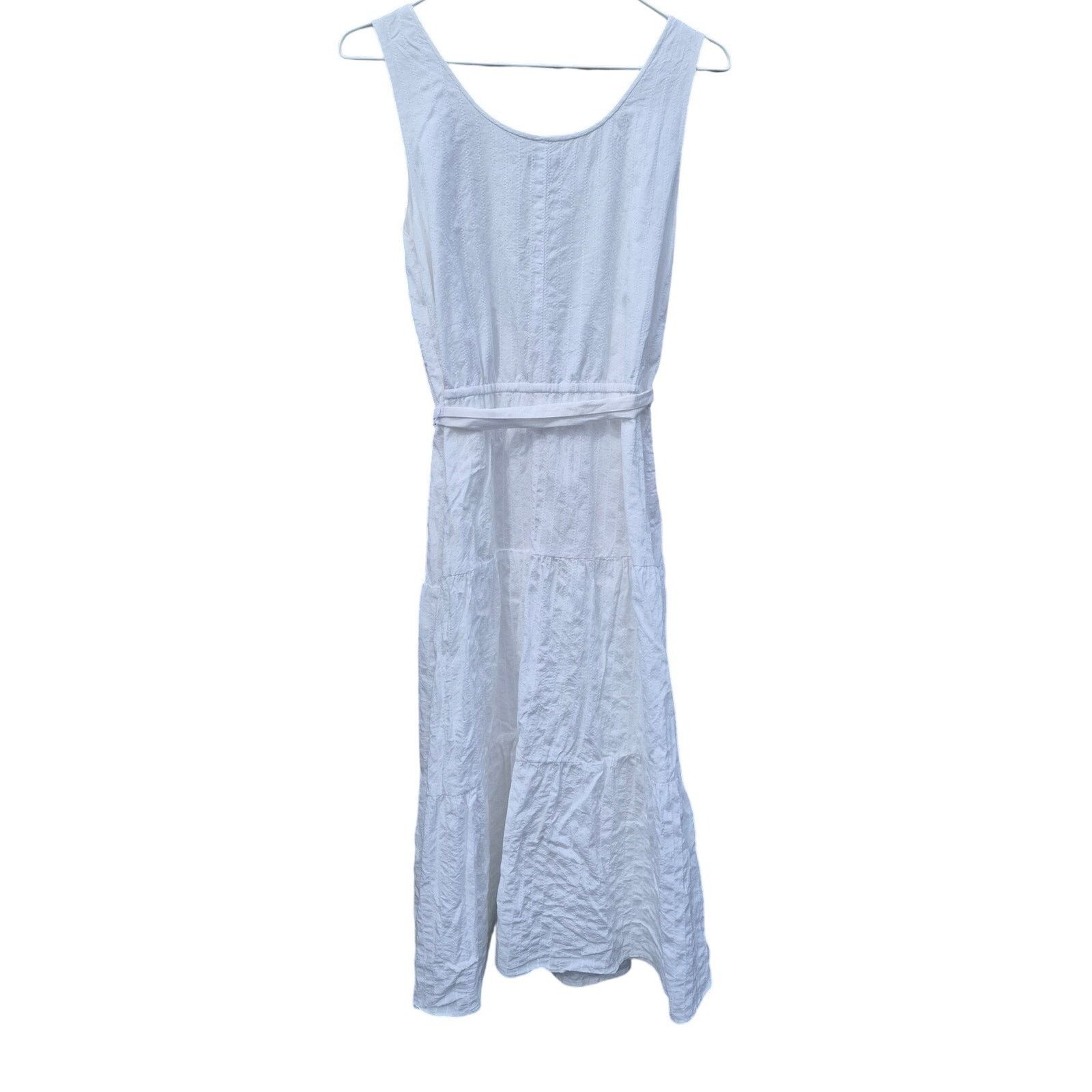 Talbots Talbots White Maxi Cotton Sleeveless Tiered Dress Sz 8 Lined Size M / US 6-8 / IT 42-44 - 6 Thumbnail