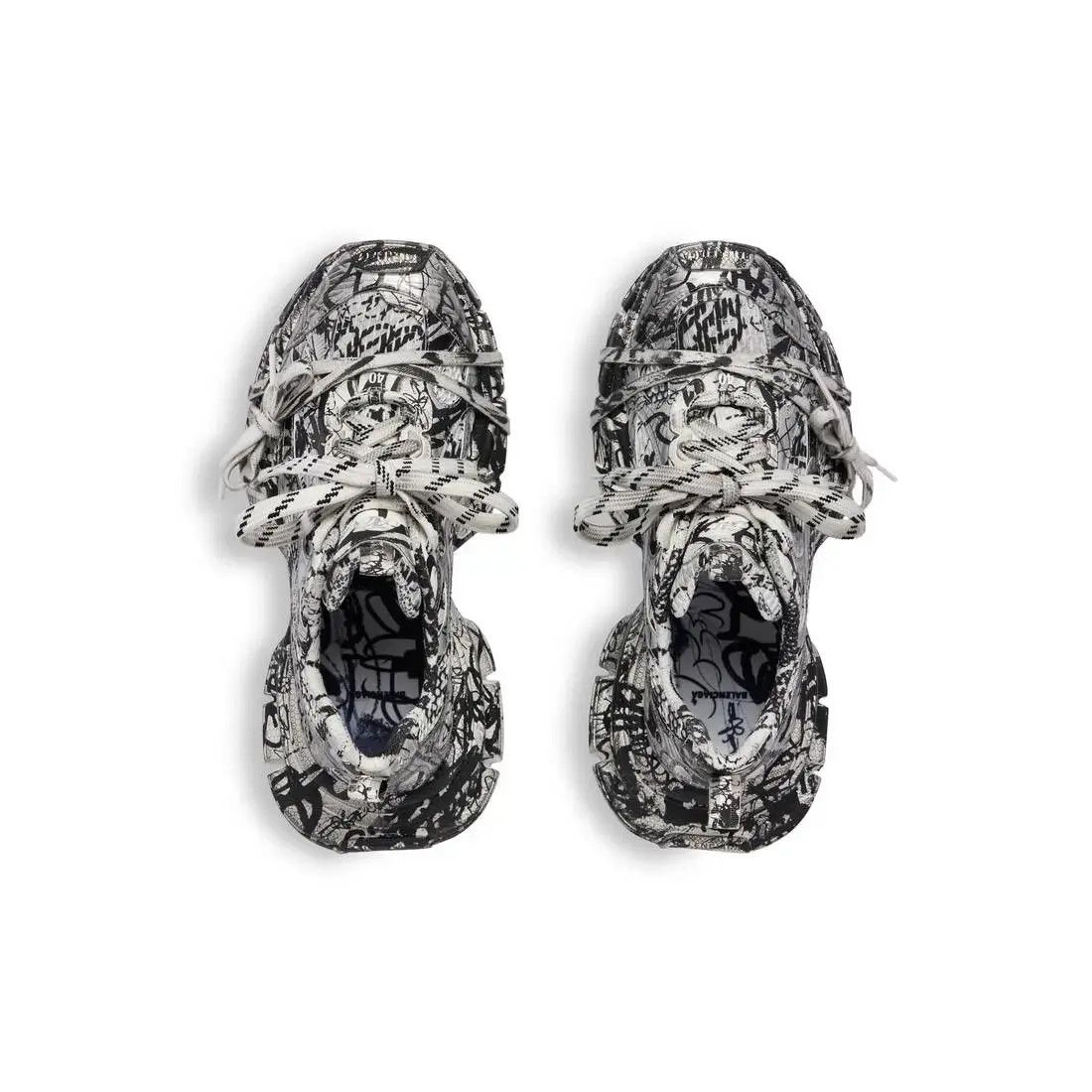 Balenciaga o1bcso1str0426 3XL Extreme Graffiti Sneakers in Black/White Size US 10 / IT 40 - 5 Thumbnail