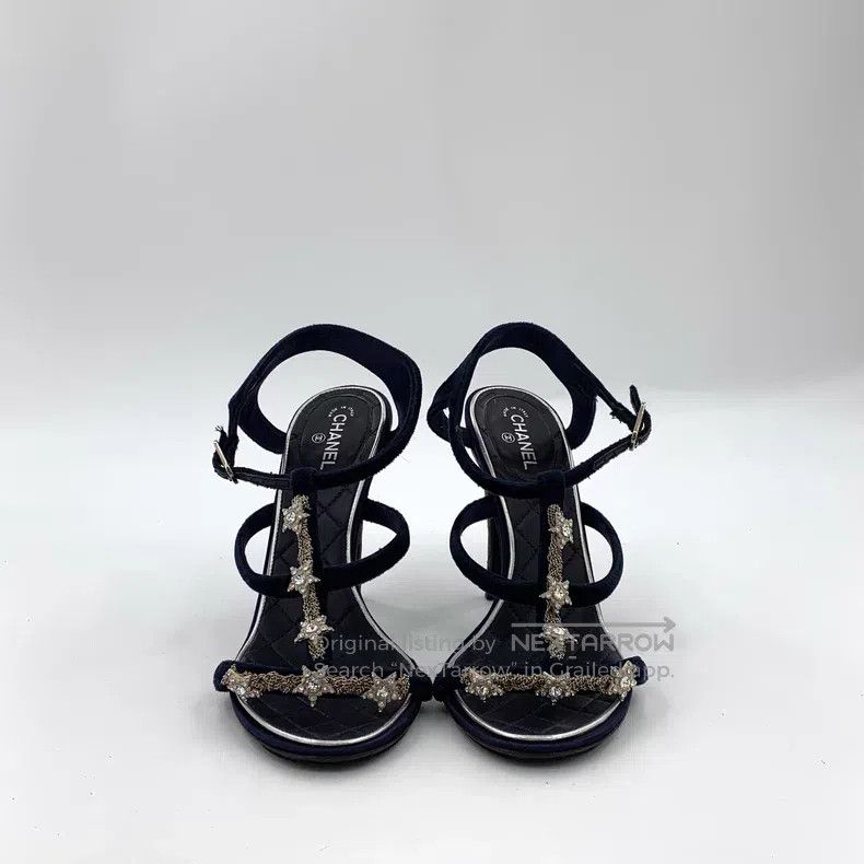 Chanel Chanel Black five-pointed star-encrusted diamond-shaped bu Size US 8 / IT 38 - 3 Thumbnail