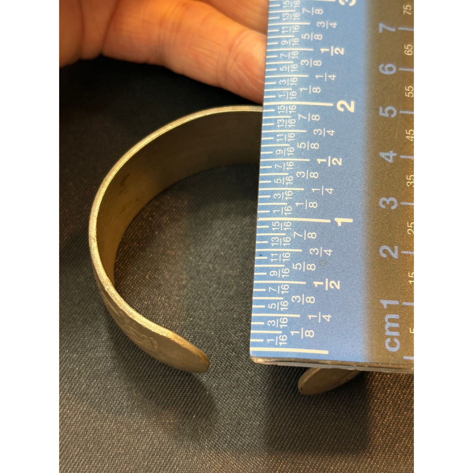 Other VTG Kirk Pewter Floral Etched Cuff Bracelet Sz 7.25” Size ONE SIZE - 13 Thumbnail