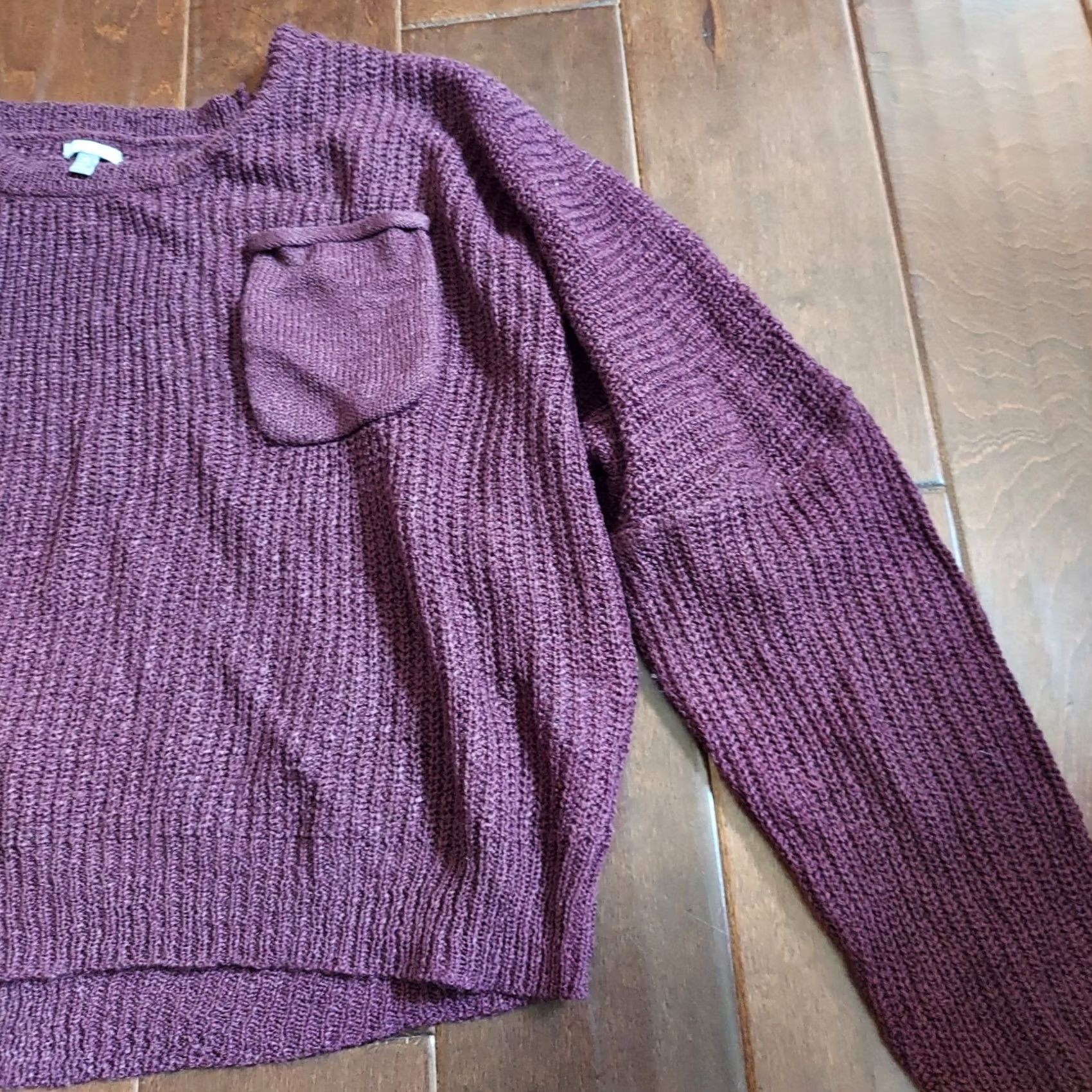 Vintage Charlotte Russe Maroon Burgundy Cropped Knit Sweater XL Womens Retail Size XL / US 12-14 / IT 48-50 - 7 Thumbnail