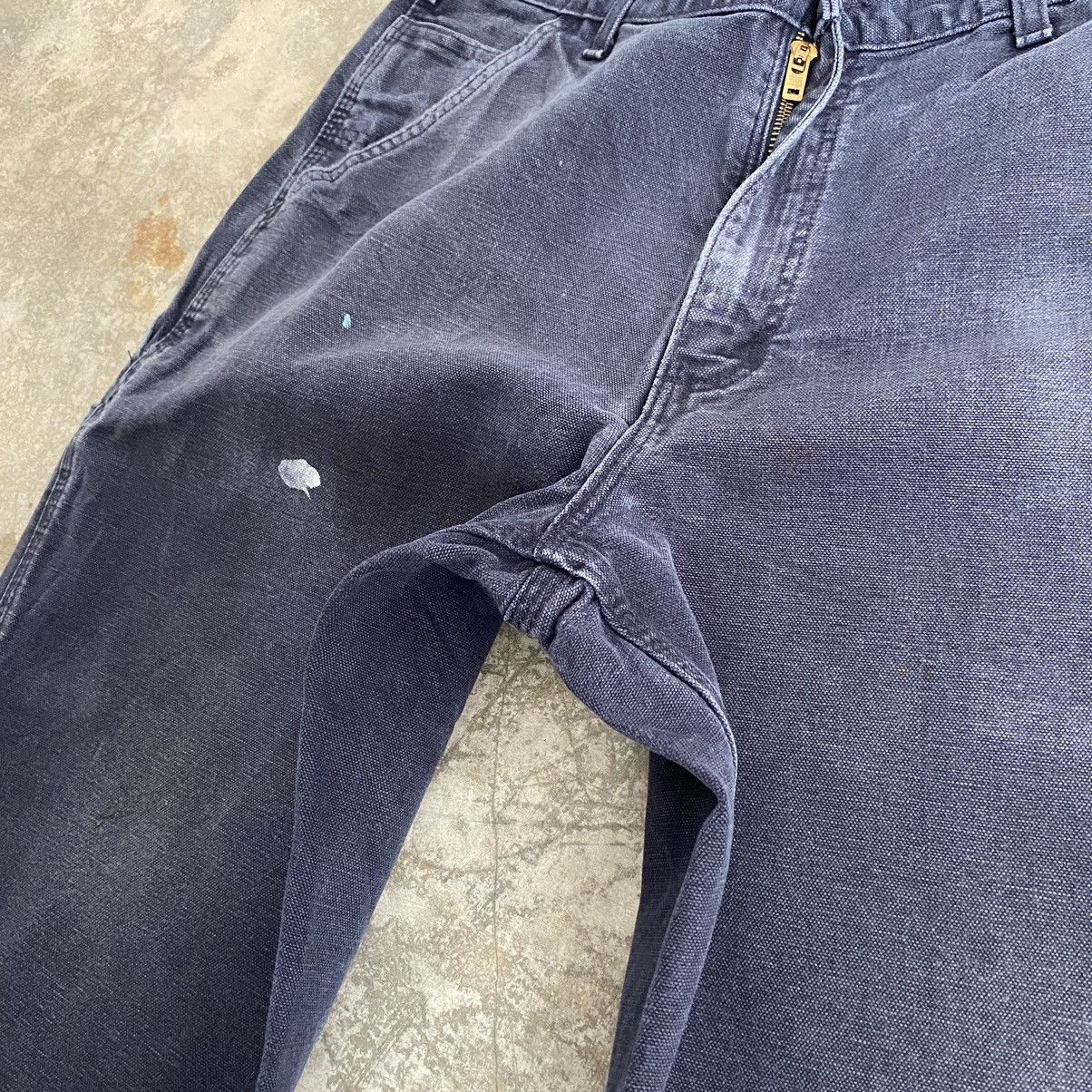 Carhartt VTG Carhartt Faded Midnight Blue Ripped Carpenter Pants Size US 33 - 13 Thumbnail