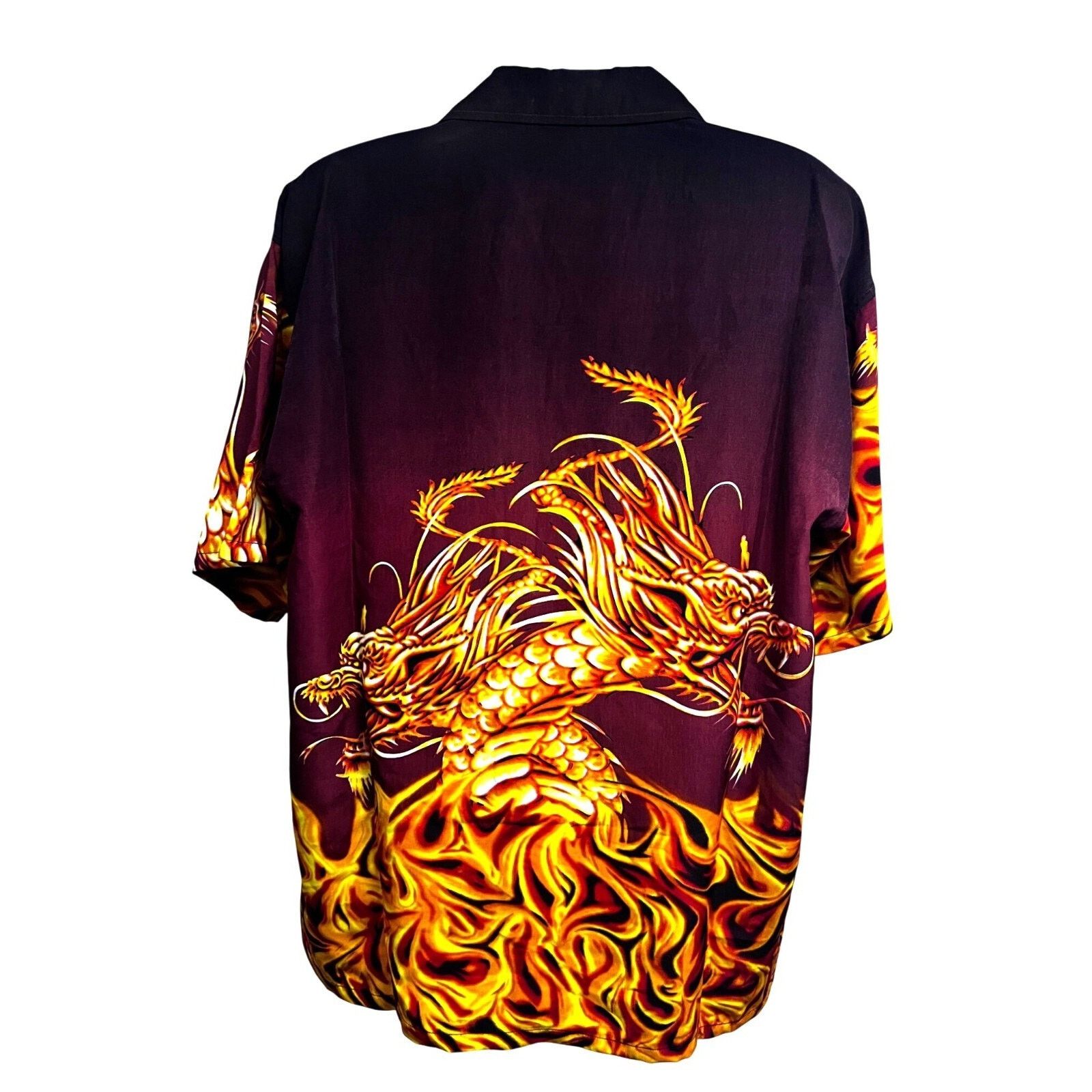 Vintage Oscar Misa Rockabilly Graphic Dragon Button Up Shirt 2XL New Size US XXL / EU 58 / 5 - 2 Thumbnail