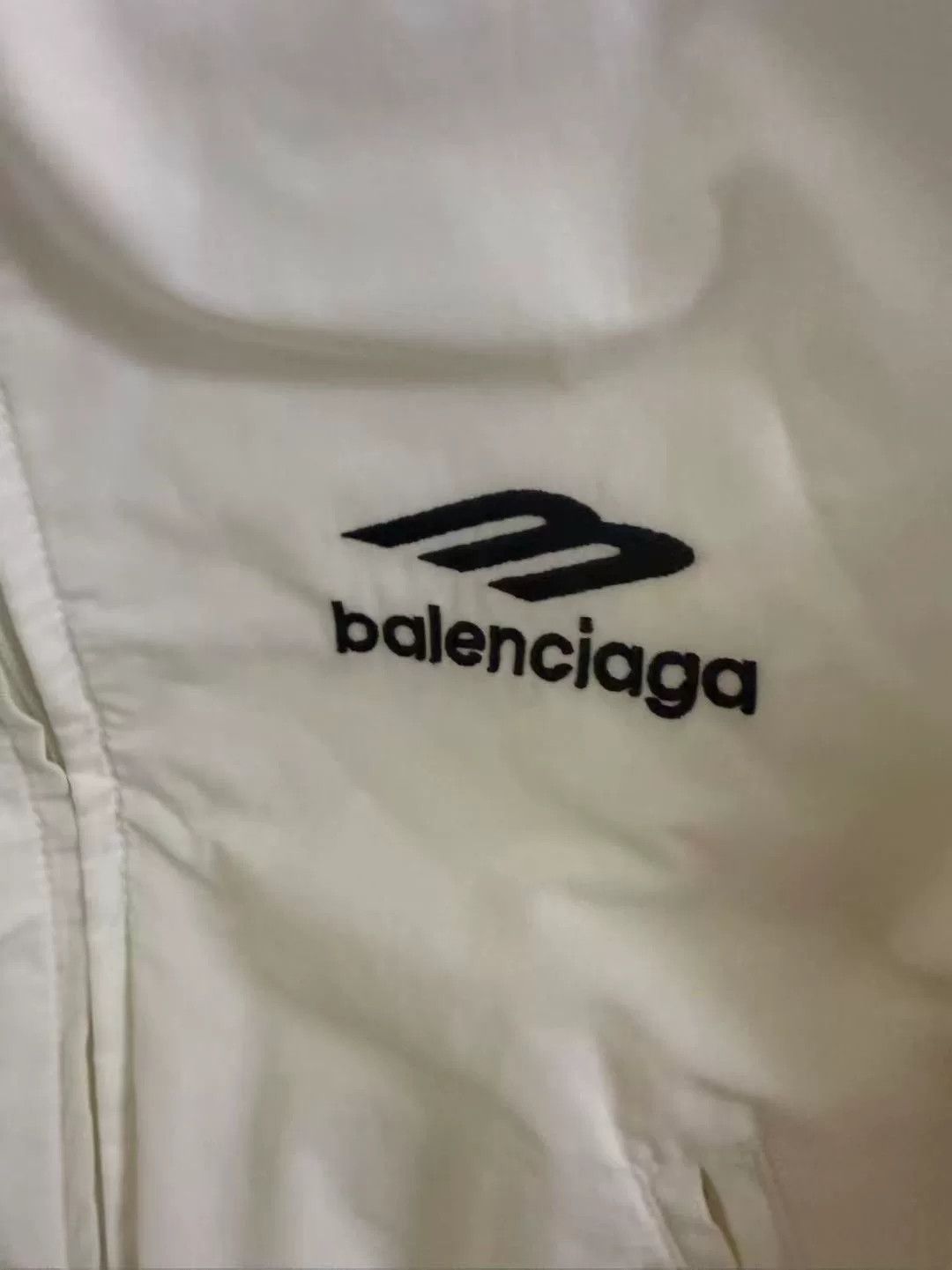 Balenciaga short white jacket with embroidered logo Size US S / EU 44-46 / 1 - 3 Thumbnail