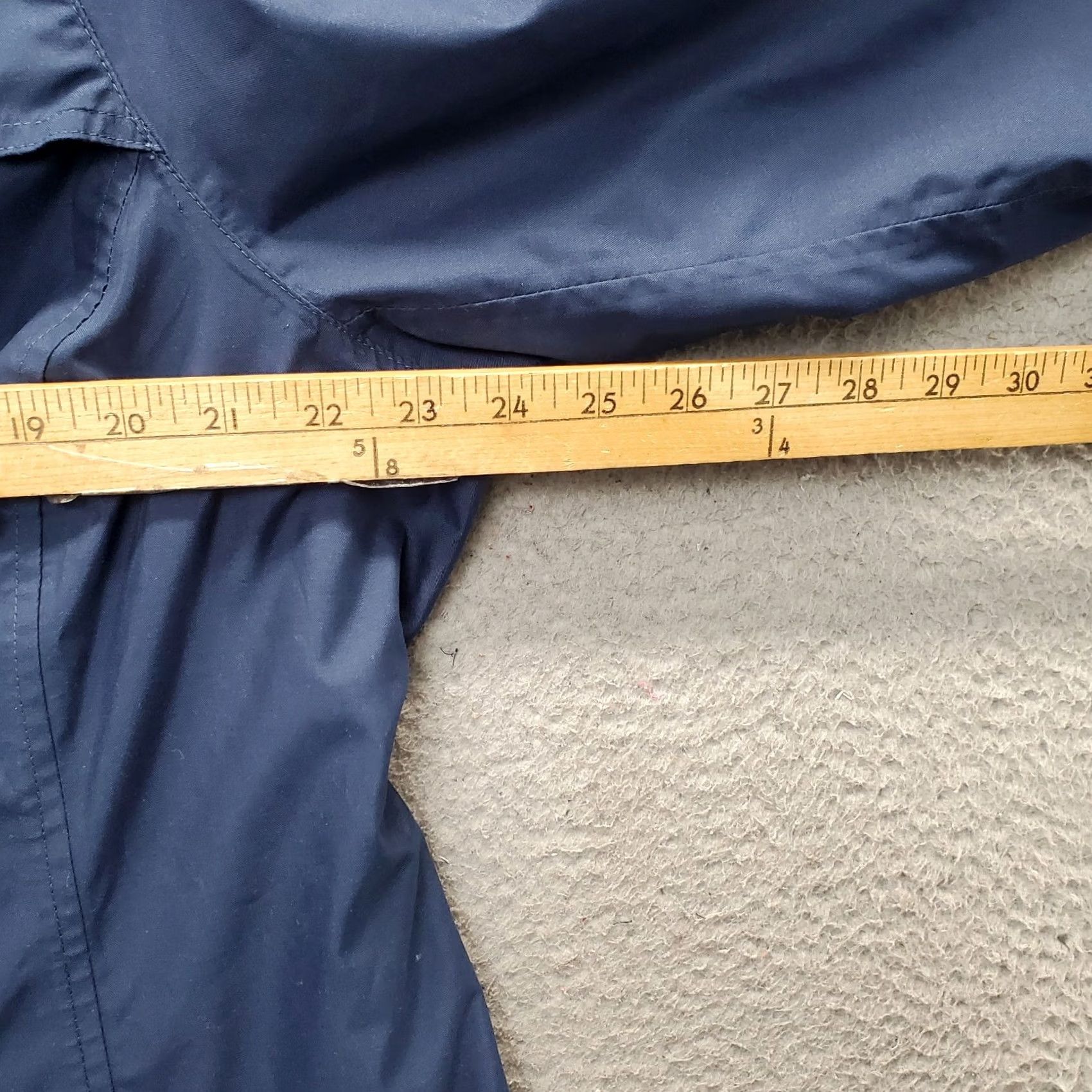 Lands' End Lands' End Trench Coat Womens 1X Navy Gingham Lined Vented Collar Button Front Size XL / US 12-14 / IT 48-50 - 3 Thumbnail