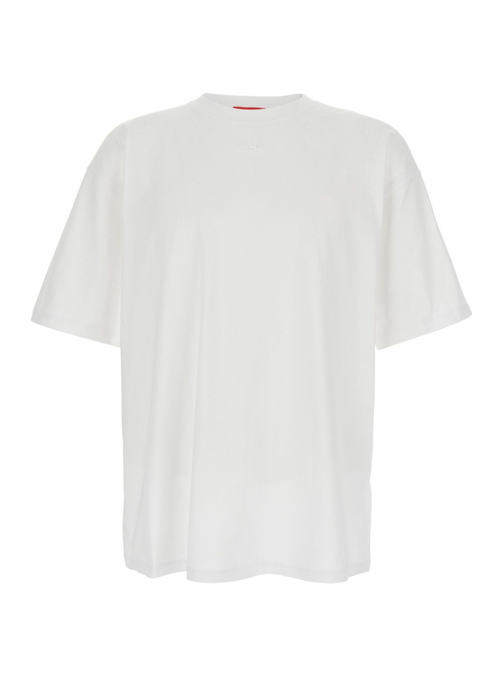 Diesel T-Shirt 'T-Lucien' with Tone-on-Tone Logo Patch on the Front in White Cotton for Men Size US M / EU 48-50 / 2 - 1 Thumbnail