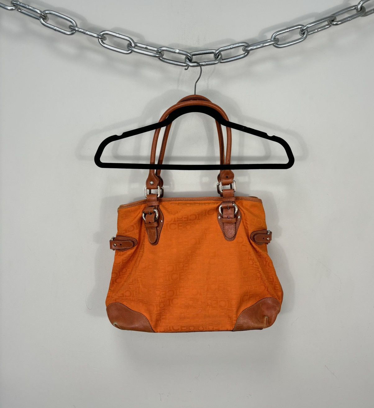 Iceberg Iceberg Vintage Designer Rare Orange Canvas Leather Tote Bag Size ONE SIZE - 22 Thumbnail