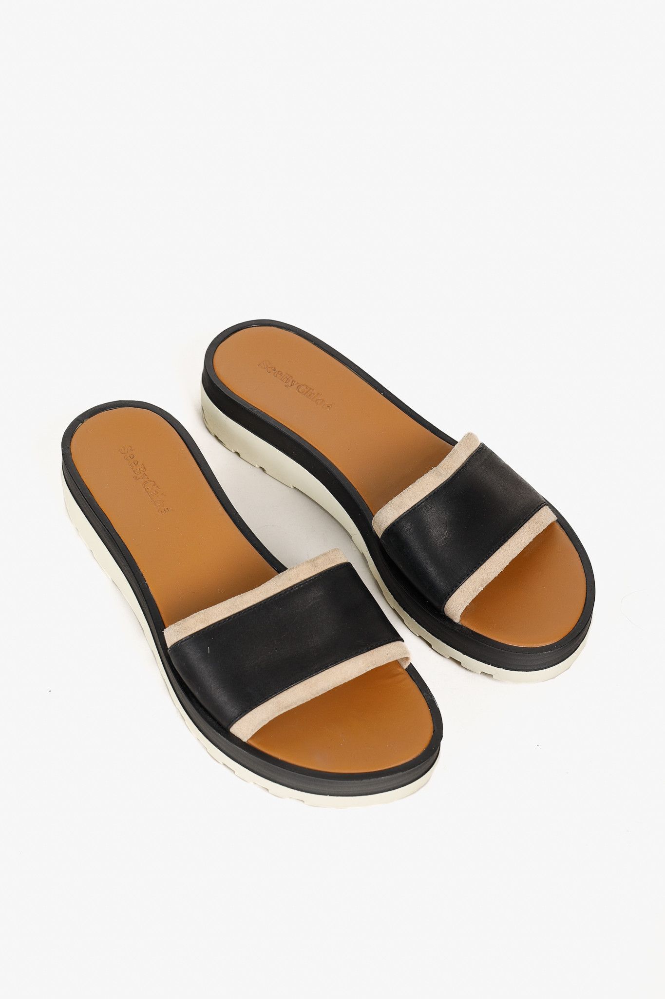 See by Chloe See by Chloe Robin Black Platform Slide Sandals Size US 8.5 / IT 38.5 - 1 Thumbnail