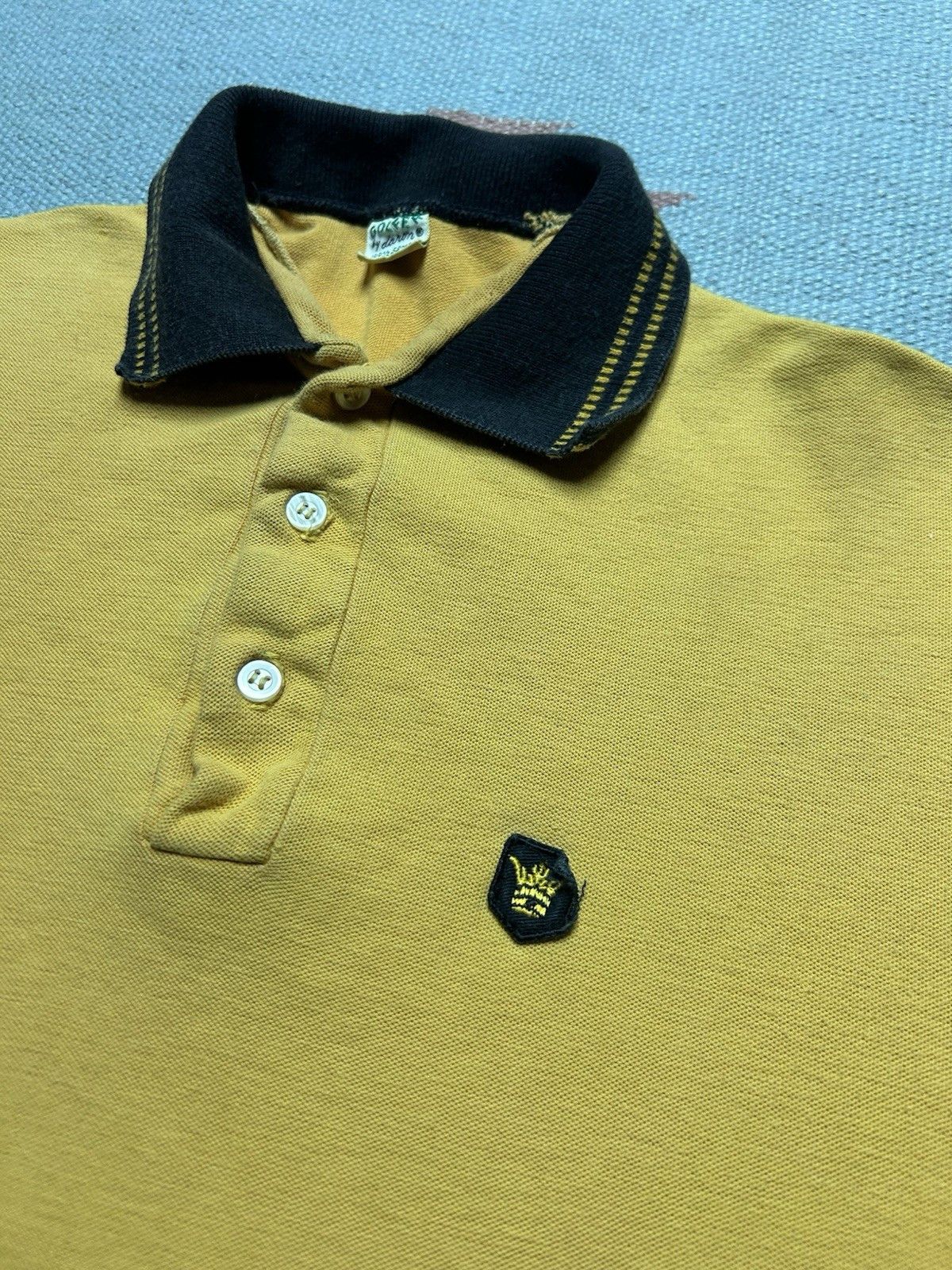 Vintage Vintage 50s polo shirt golf black yellow cotton knit medium Size US M / EU 48-50 / 2 - 3 Thumbnail